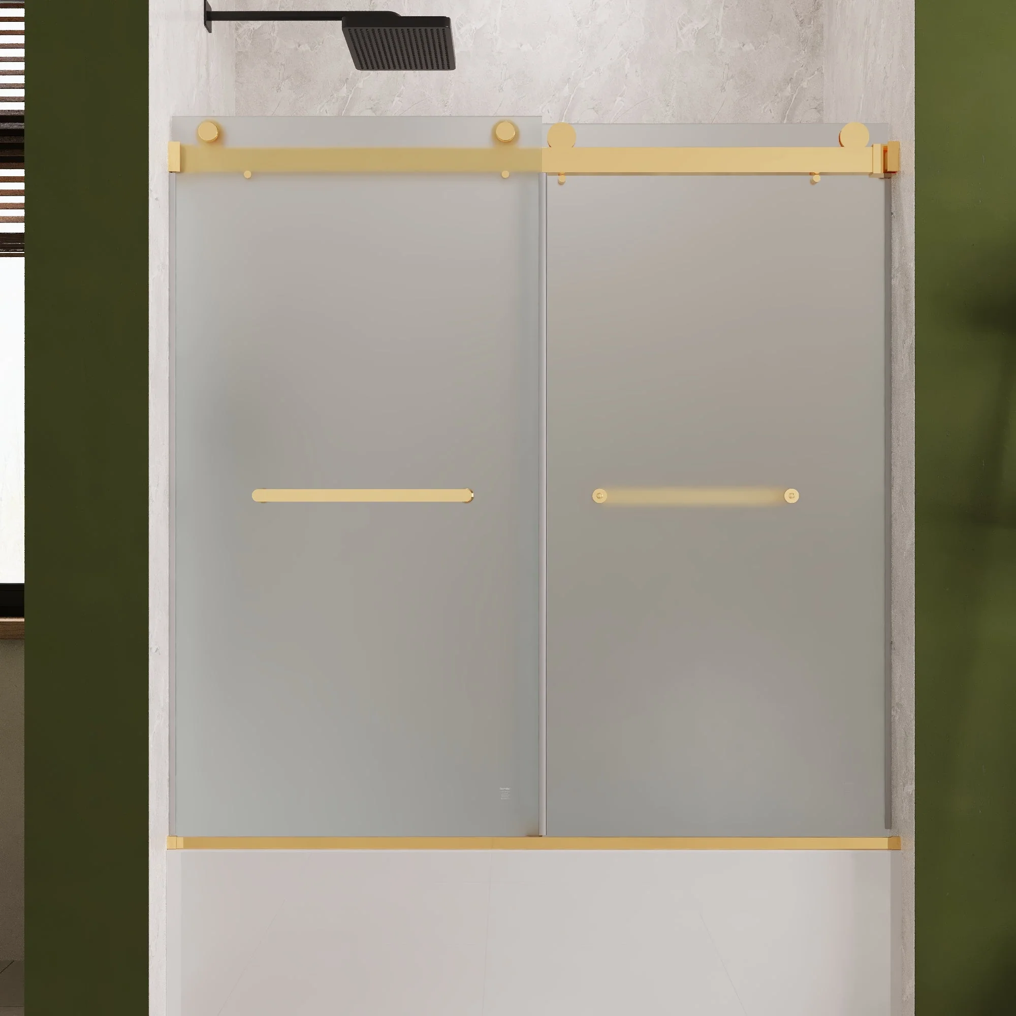 LIBERTY 59" x 59" Tub Shower Door Double Sliding Bypass Sliding Bathtub Door - Image 3