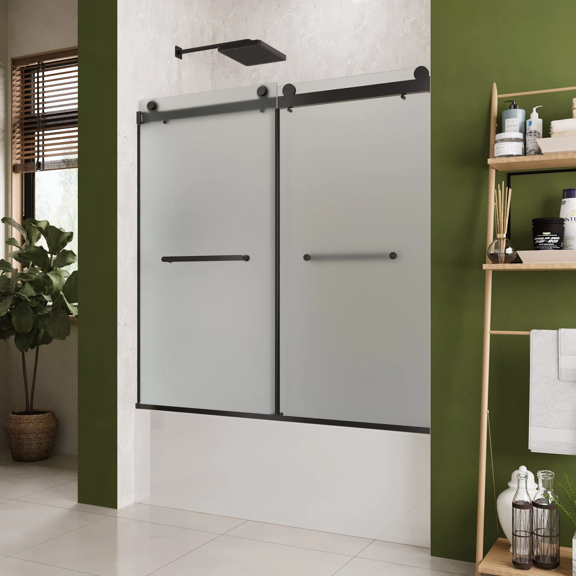 LIBERTY 59" x 59" Tub Shower Door Double Sliding Bypass Sliding Bathtub Door - Image 4