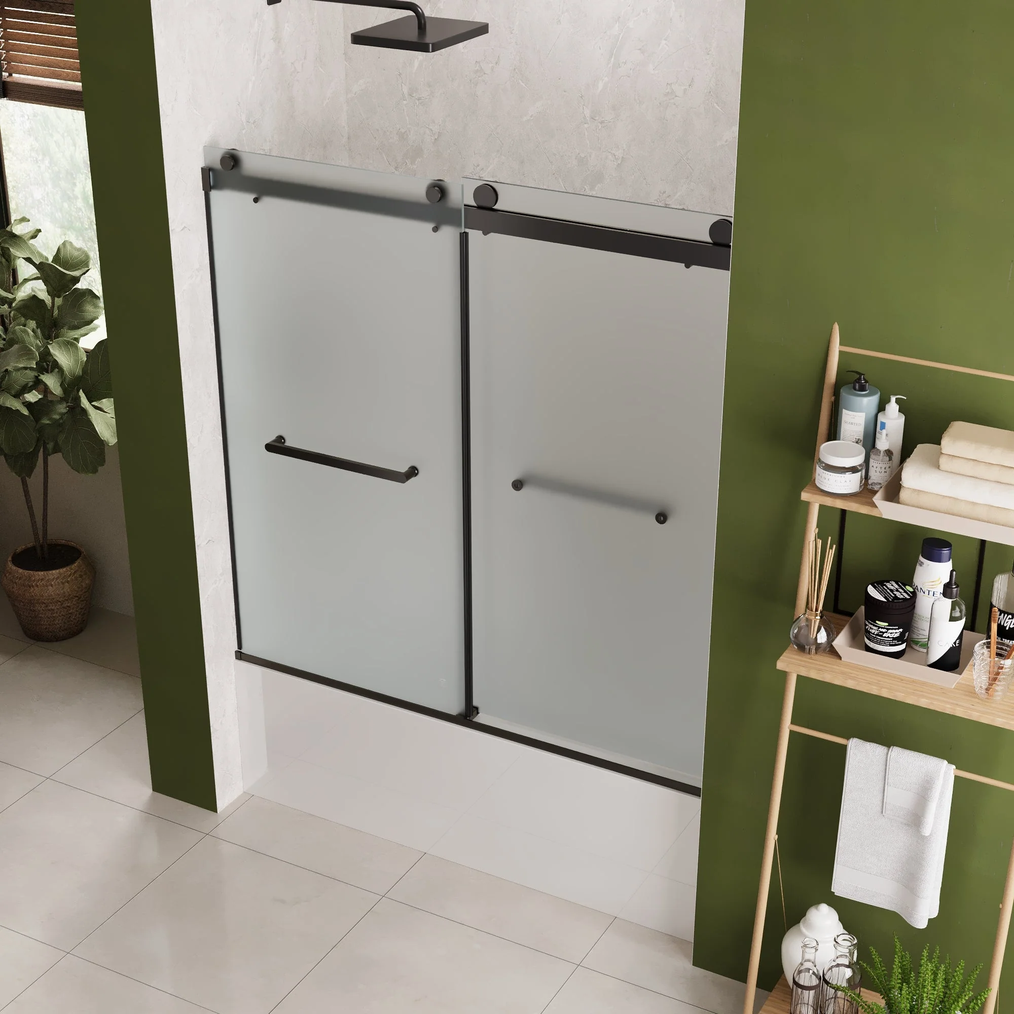 LIBERTY 59" x 59" Tub Shower Door Double Sliding Bypass Sliding Bathtub Door - Image 5