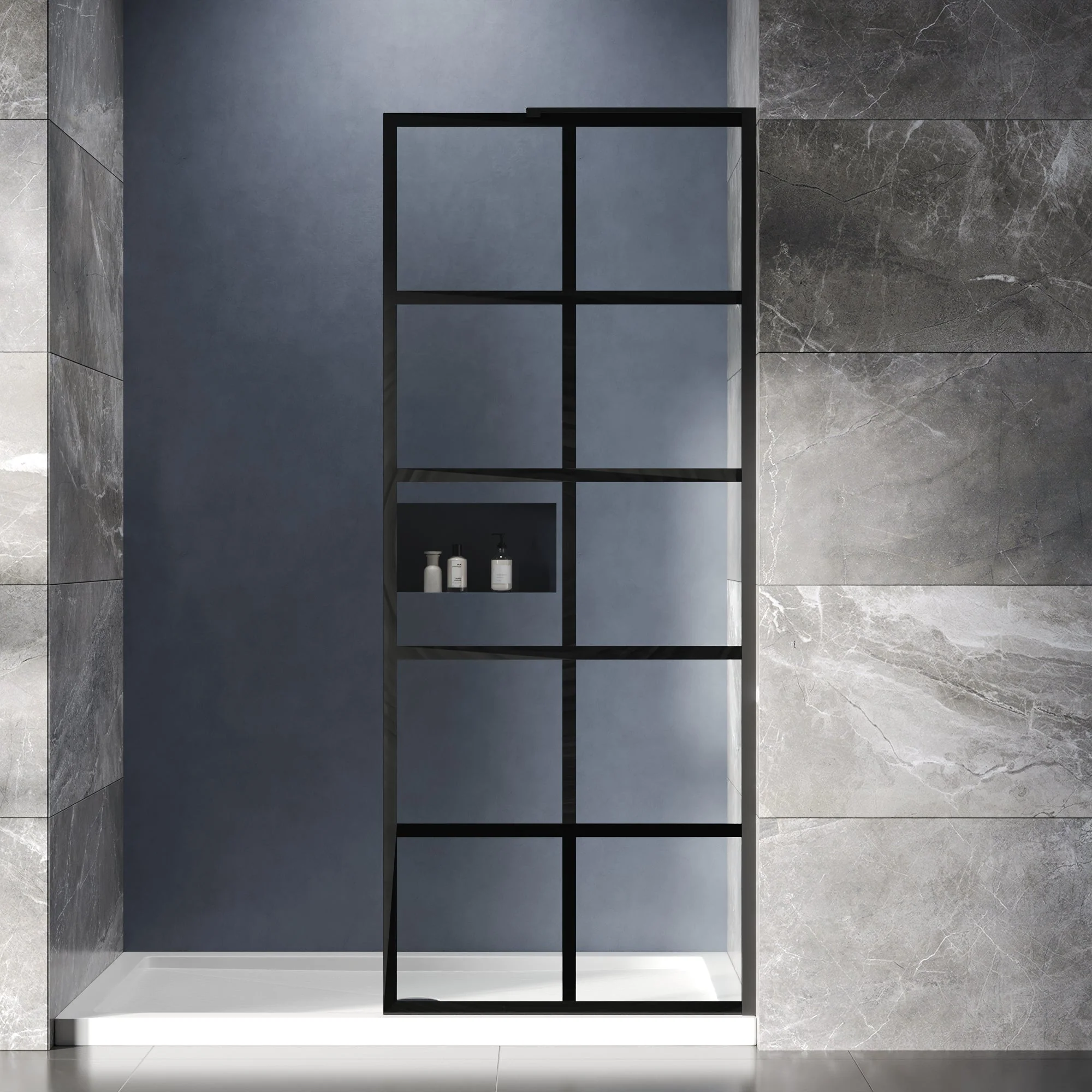 ALLY 36"/32" x 78" Single Fixed Glass Panel for Shower, Shower Door Clear Tempered Glass Framed - Image 9
