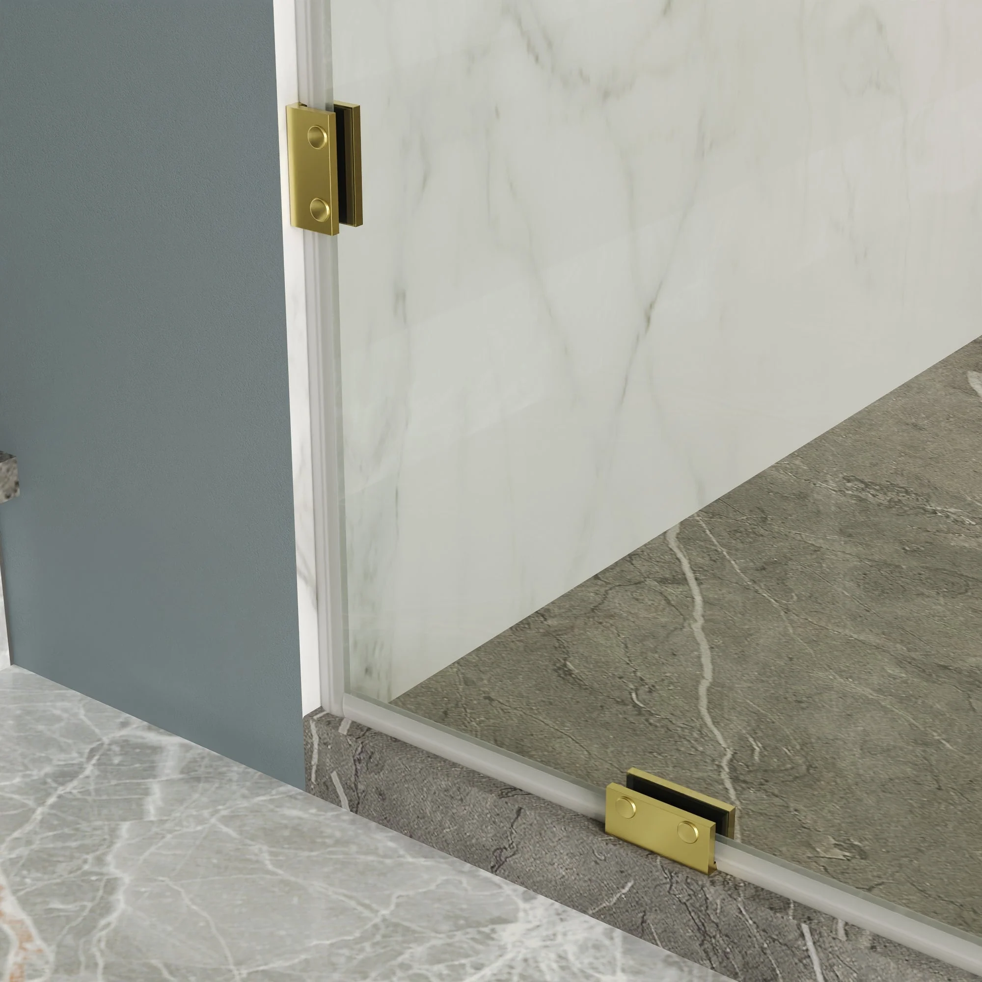 ALLY 36"x 78" Single Fixed Glass Panel for Shower, Thick Frameless Tempered Safety Glass & Fixed Panel with Hardware - Image 3
