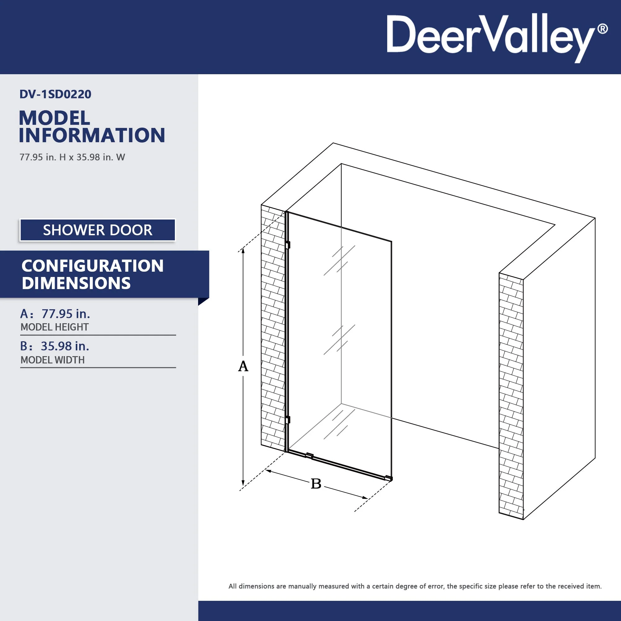 ALLY 36"x 78" Single Fixed Glass Panel for Shower, Thick Frameless Tempered Safety Glass & Fixed Panel with Hardware - Image 5