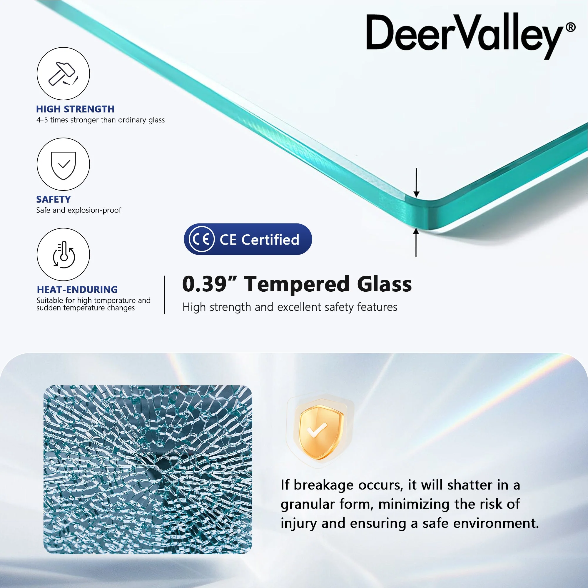 ALLY 32"x 78" Single Fixed Glass Panel for Shower, Thick Frameless Tempered Safety Glass Shower Door & Fixed Panel with Hardware - Image 7