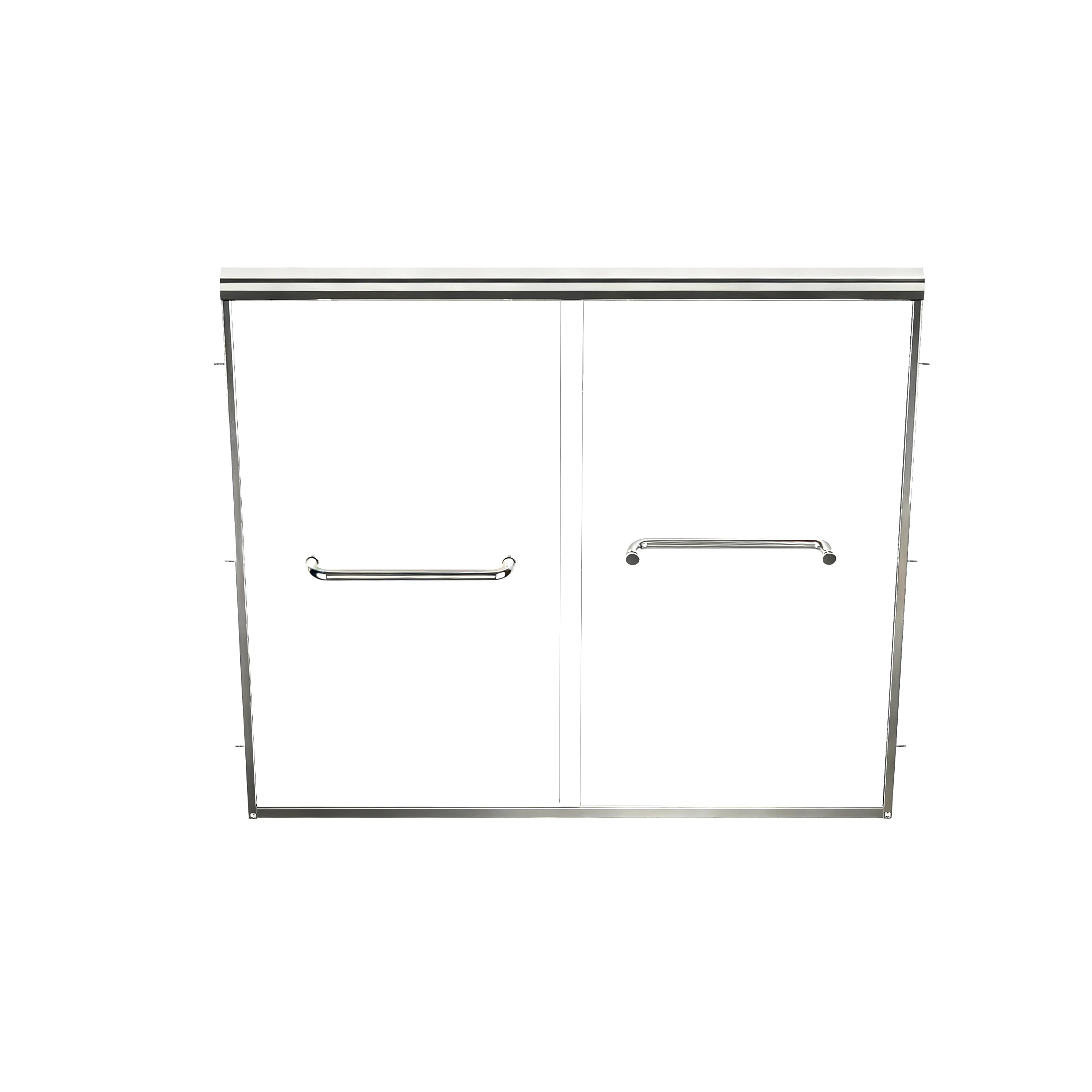 57" - 60" W x 58" H Double Sliding Semi-Frameless Tub Shower Door with 1/4" Tempered Clear Glass - Image 17