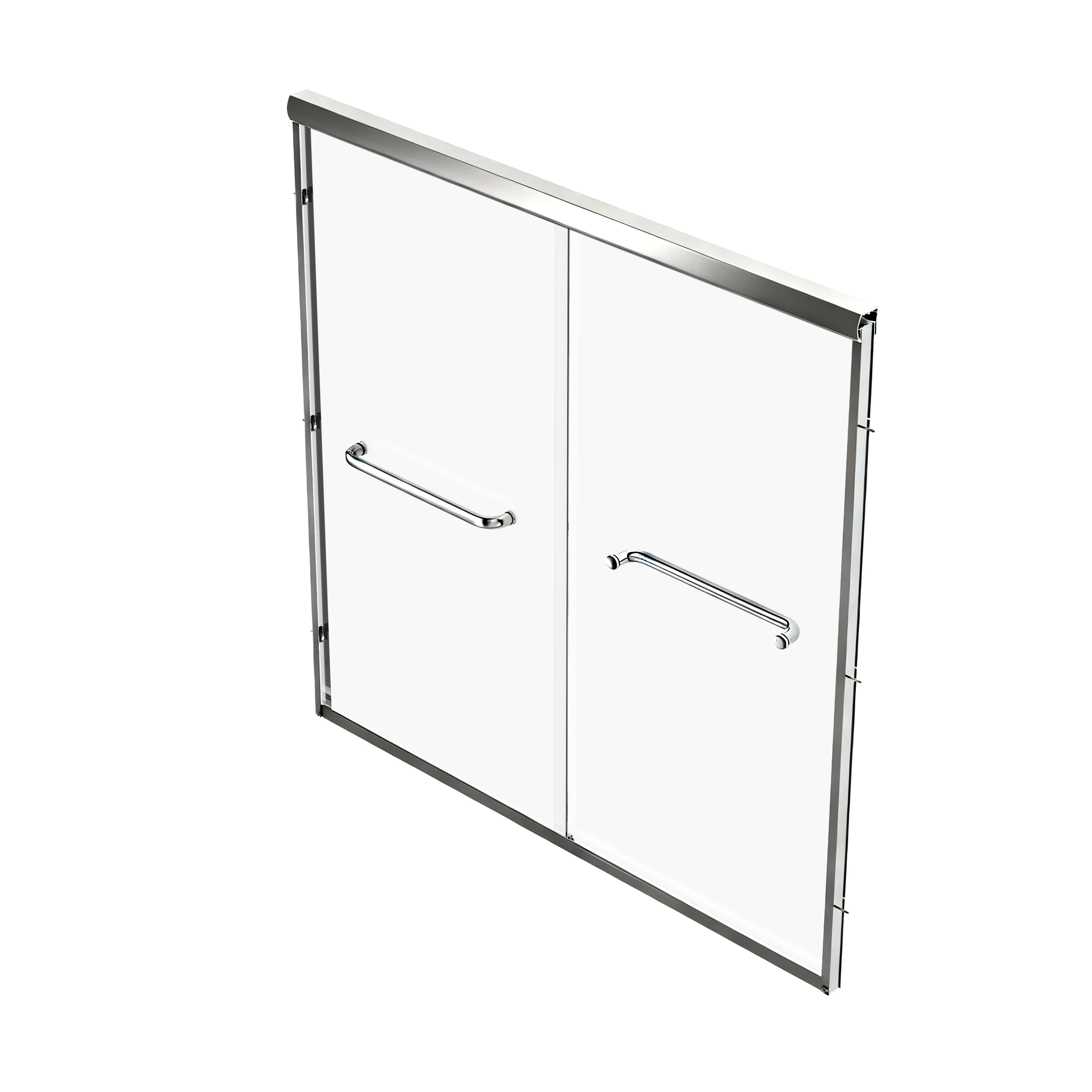 57" - 60" W x 58" H Double Sliding Semi-Frameless Tub Shower Door with 1/4" Tempered Clear Glass - Image 18