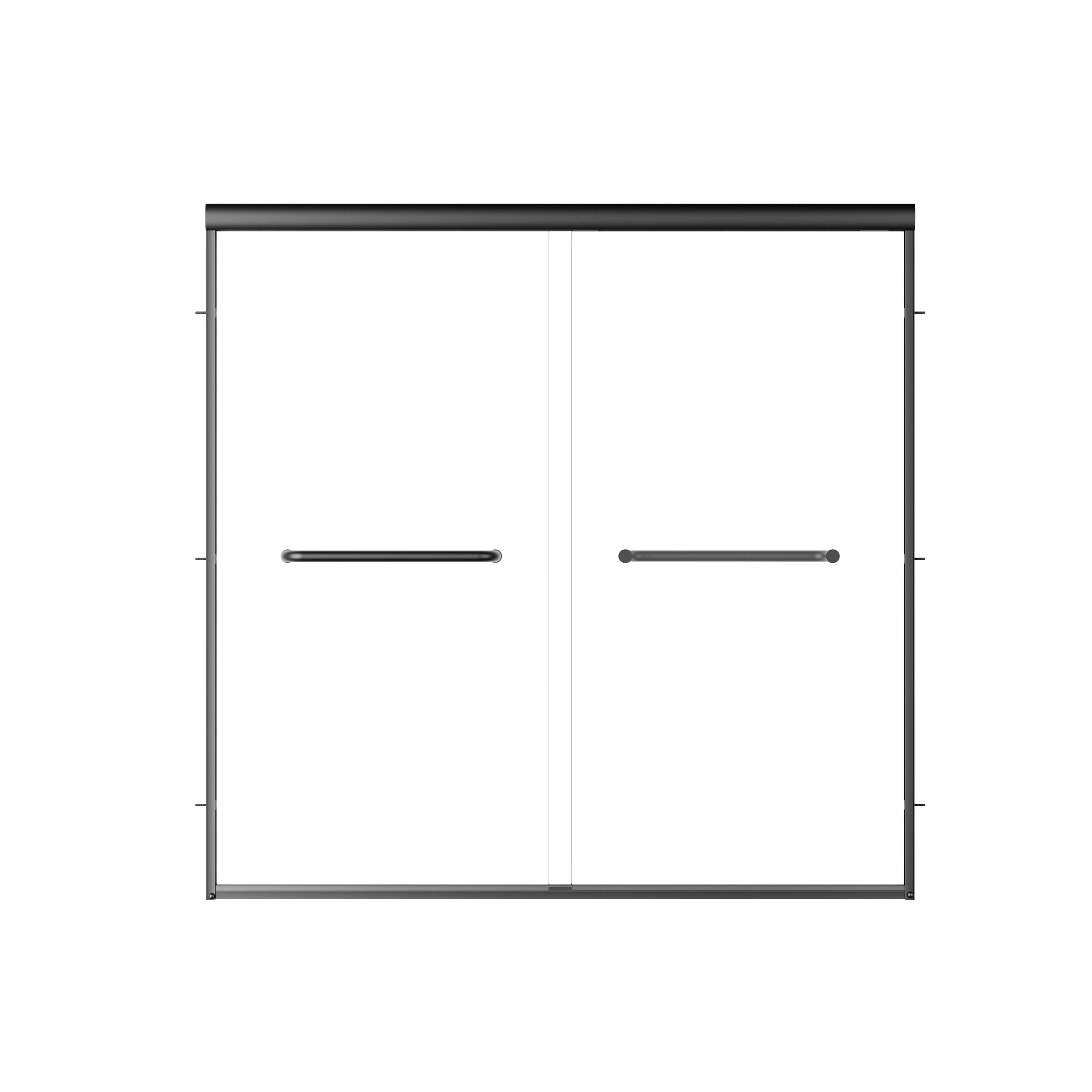 57" - 60" W x 58" H Double Sliding Semi-Frameless Tub Shower Door with 1/4" Tempered Clear Glass - Image 6