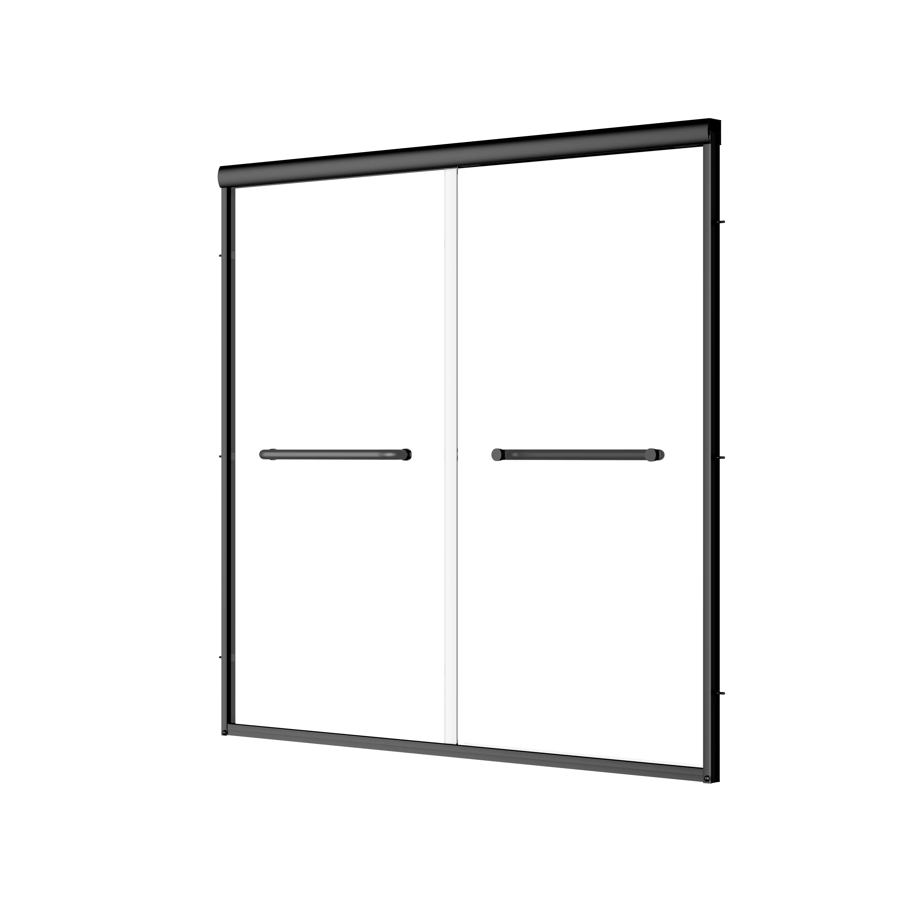 57" - 60" W x 58" H Double Sliding Semi-Frameless Tub Shower Door with 1/4" Tempered Clear Glass - Image 7