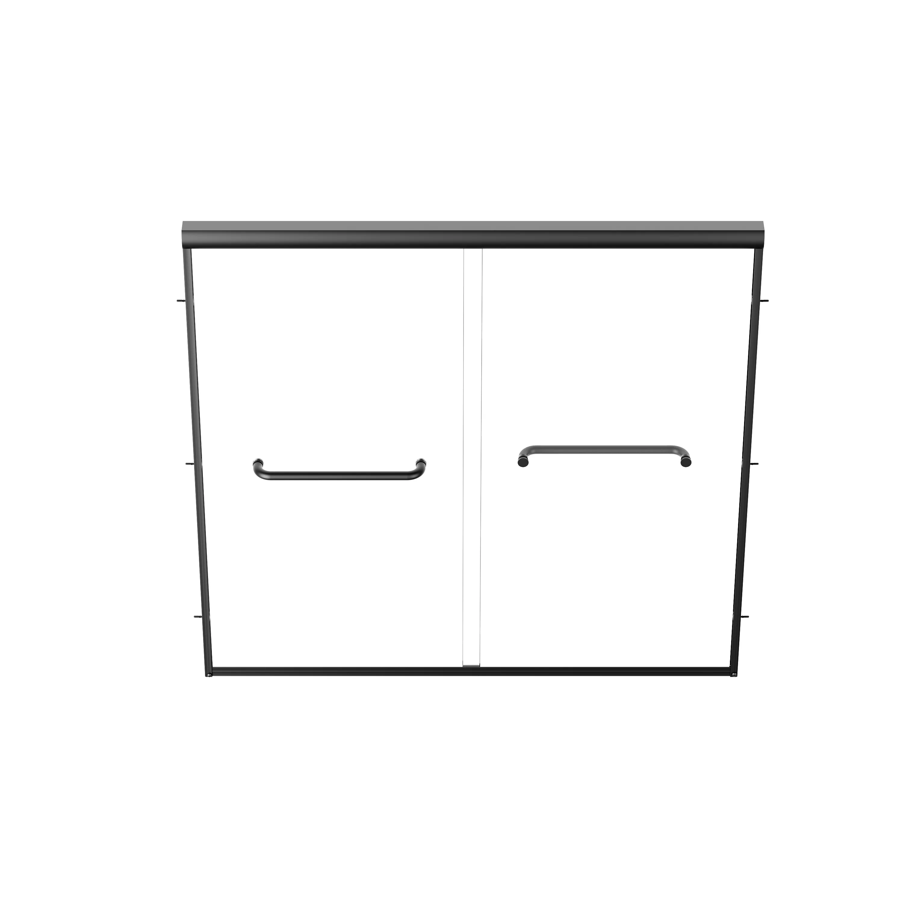 57" - 60" W x 58" H Double Sliding Semi-Frameless Tub Shower Door with 1/4" Tempered Clear Glass - Image 8