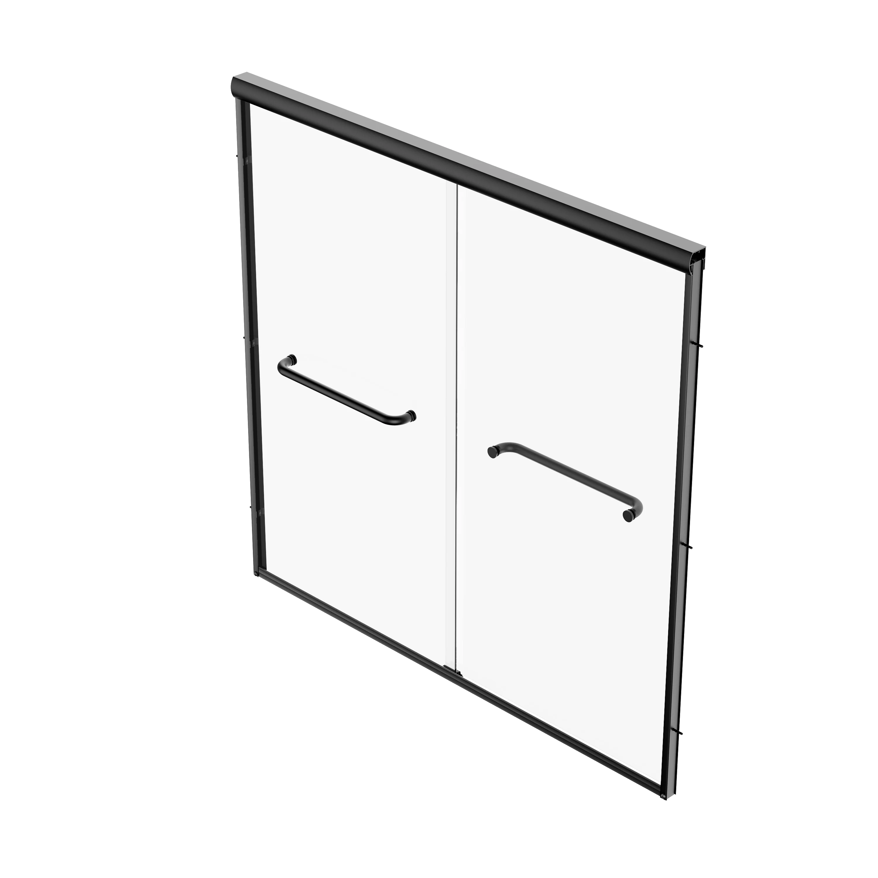 57" - 60" W x 58" H Double Sliding Semi-Frameless Tub Shower Door with 1/4" Tempered Clear Glass - Image 9