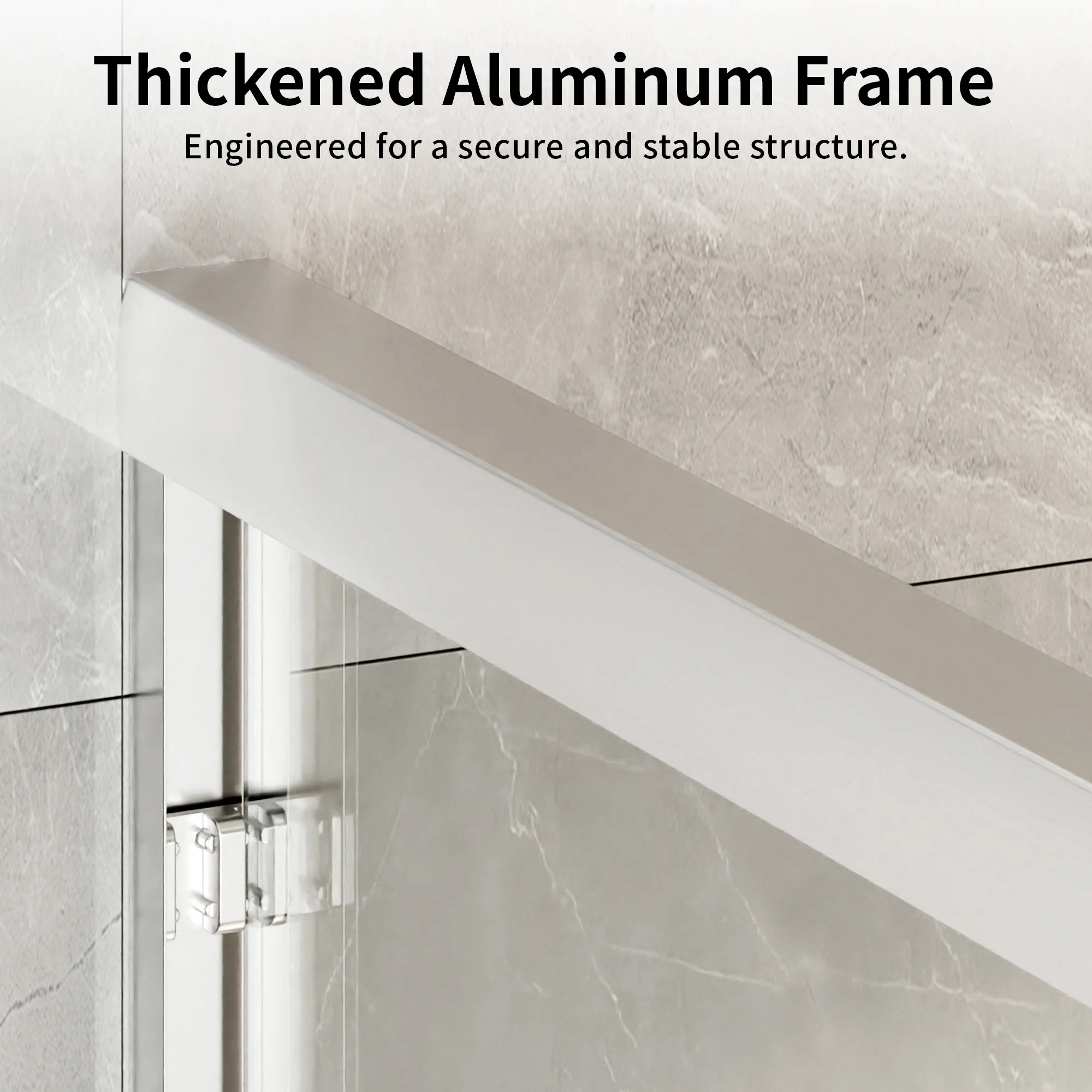 DeerValley 56" - 60" W x 60" H Framed Double Sliding Tub Door, Bypass Sliding Bathtub Shower Door with 1/4" Clear Tempered Glass, Aluminum Frame with Stainless Steel Towel Bar, Matte Black - Image 6