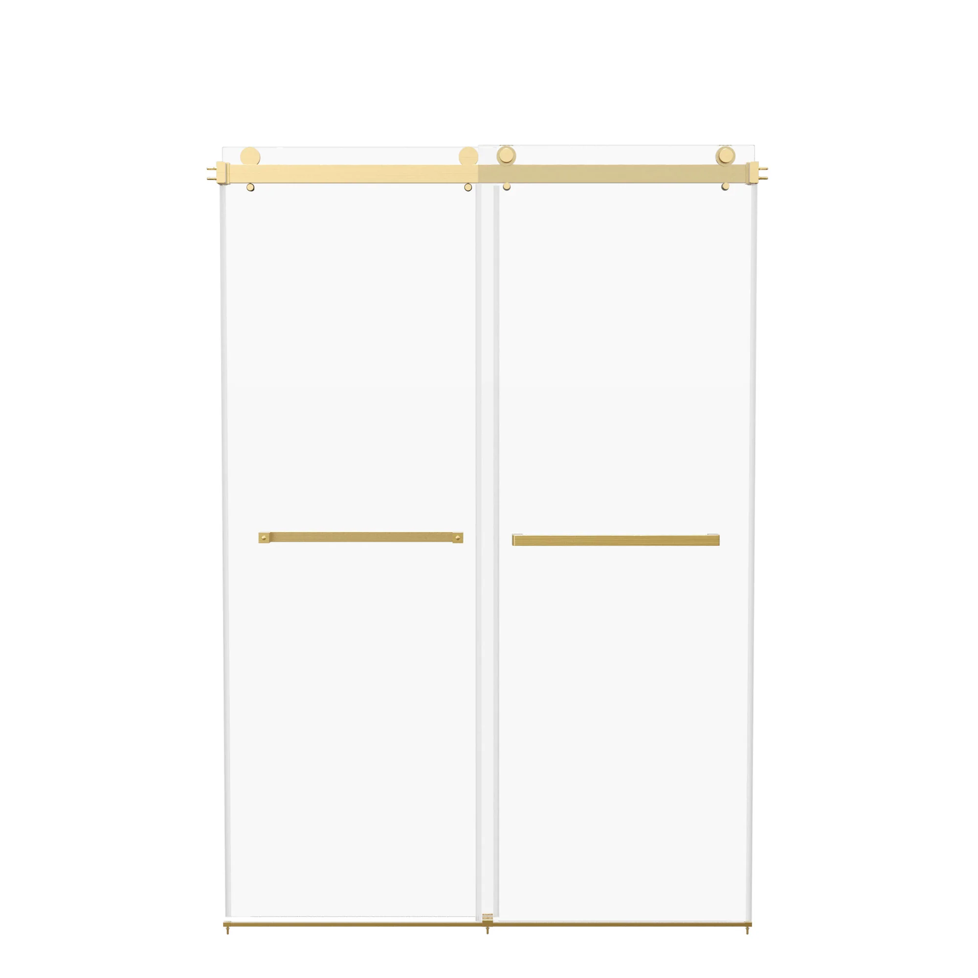 76×48" Frameless Dual-Sliding Shower Door with 5/16" Tempered Glass, 304 Stainless Steel Hardware, Anti-Jump Rollers, Dual Seals, 3-Color Options - Image 13