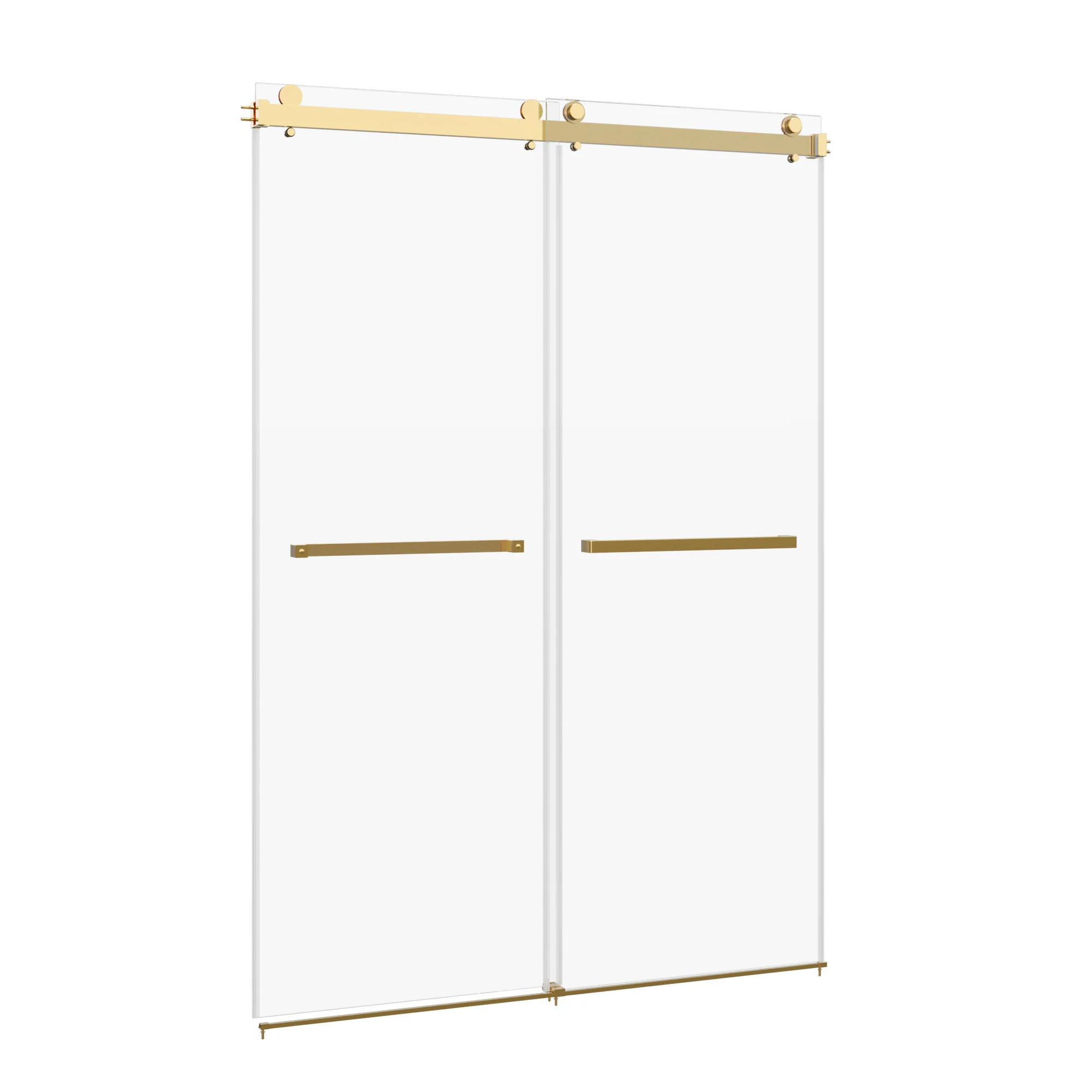 76×48" Frameless Dual-Sliding Shower Door with 5/16" Tempered Glass, 304 Stainless Steel Hardware, Anti-Jump Rollers, Dual Seals, 3-Color Options - Image 14