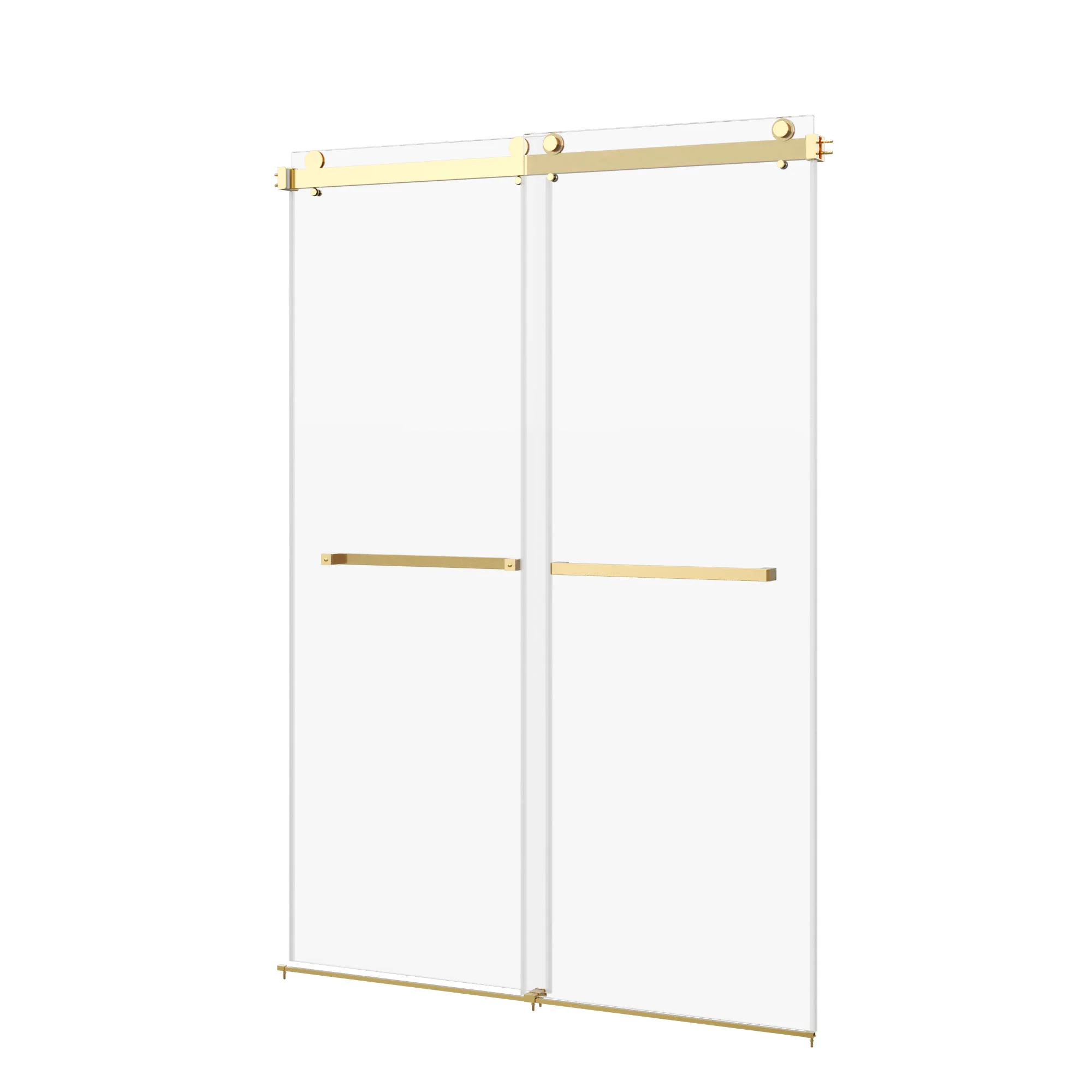 76×48" Frameless Dual-Sliding Shower Door with 5/16" Tempered Glass, 304 Stainless Steel Hardware, Anti-Jump Rollers, Dual Seals, 3-Color Options - Image 15
