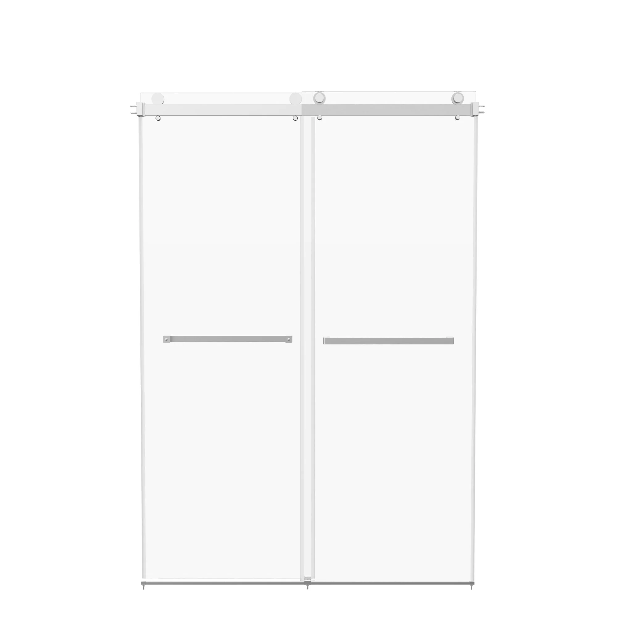 76×48" Frameless Dual-Sliding Shower Door with 5/16" Tempered Glass, 304 Stainless Steel Hardware, Anti-Jump Rollers, Dual Seals, 3-Color Options - Image 19
