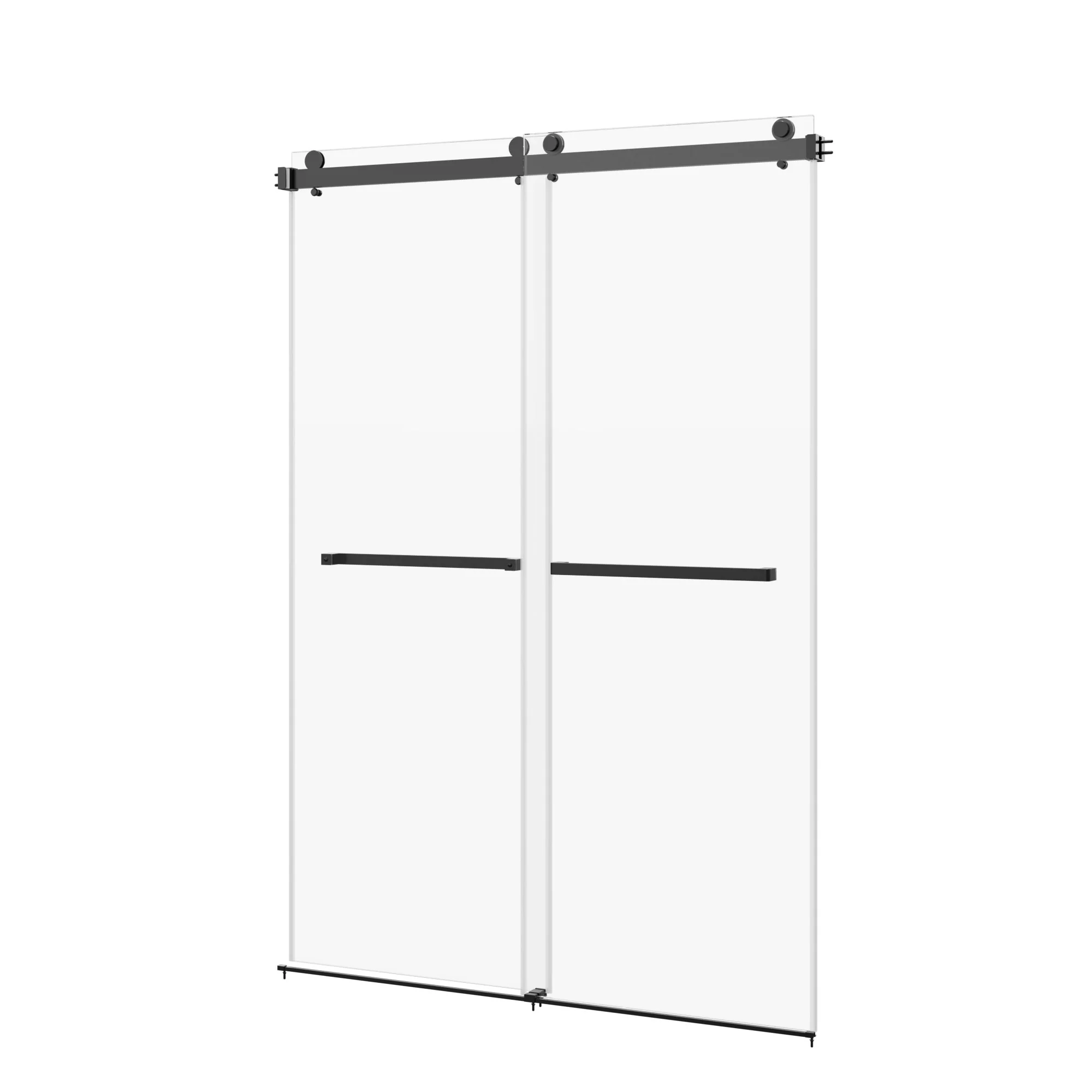 76×48" Frameless Dual-Sliding Shower Door with 5/16" Tempered Glass, 304 Stainless Steel Hardware, Anti-Jump Rollers, Dual Seals, 3-Color Options - Image 9