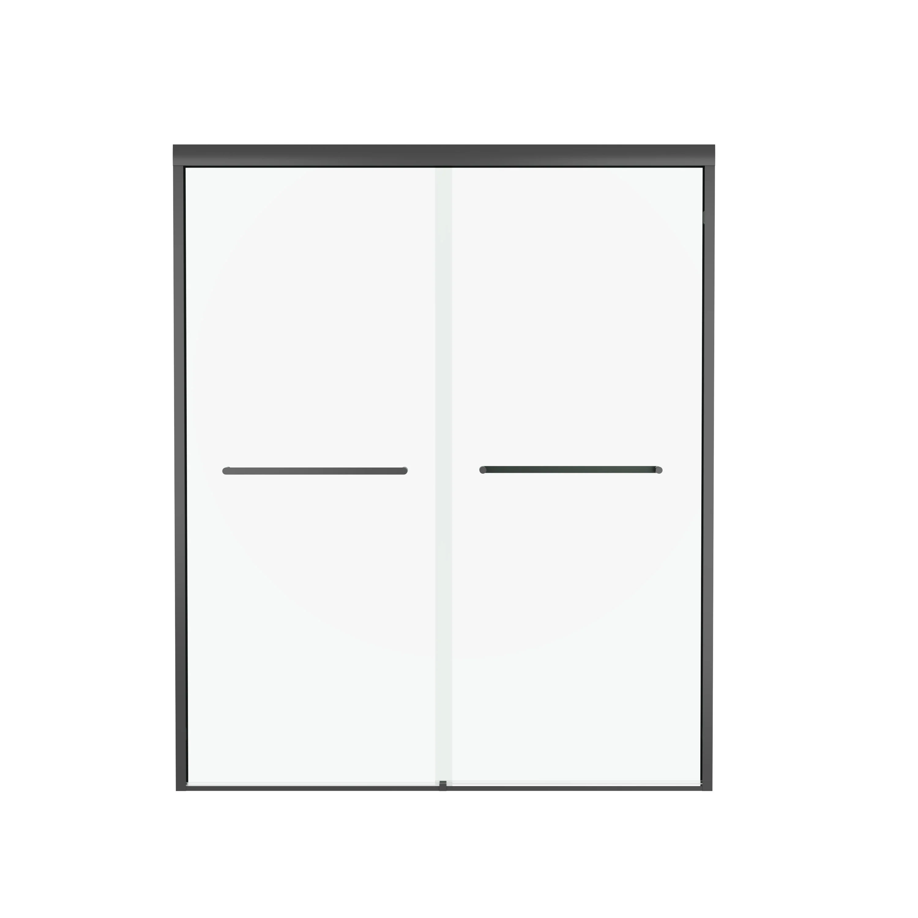 DeerValley 56–60" W x 72" H Double Sliding Shower Door for Walk-In Showers, Framed Bypass Door with Easy-Clean 1/4" (6mm) Tempered Glass, Durable Aluminum Frame, Matte Black - Image 4