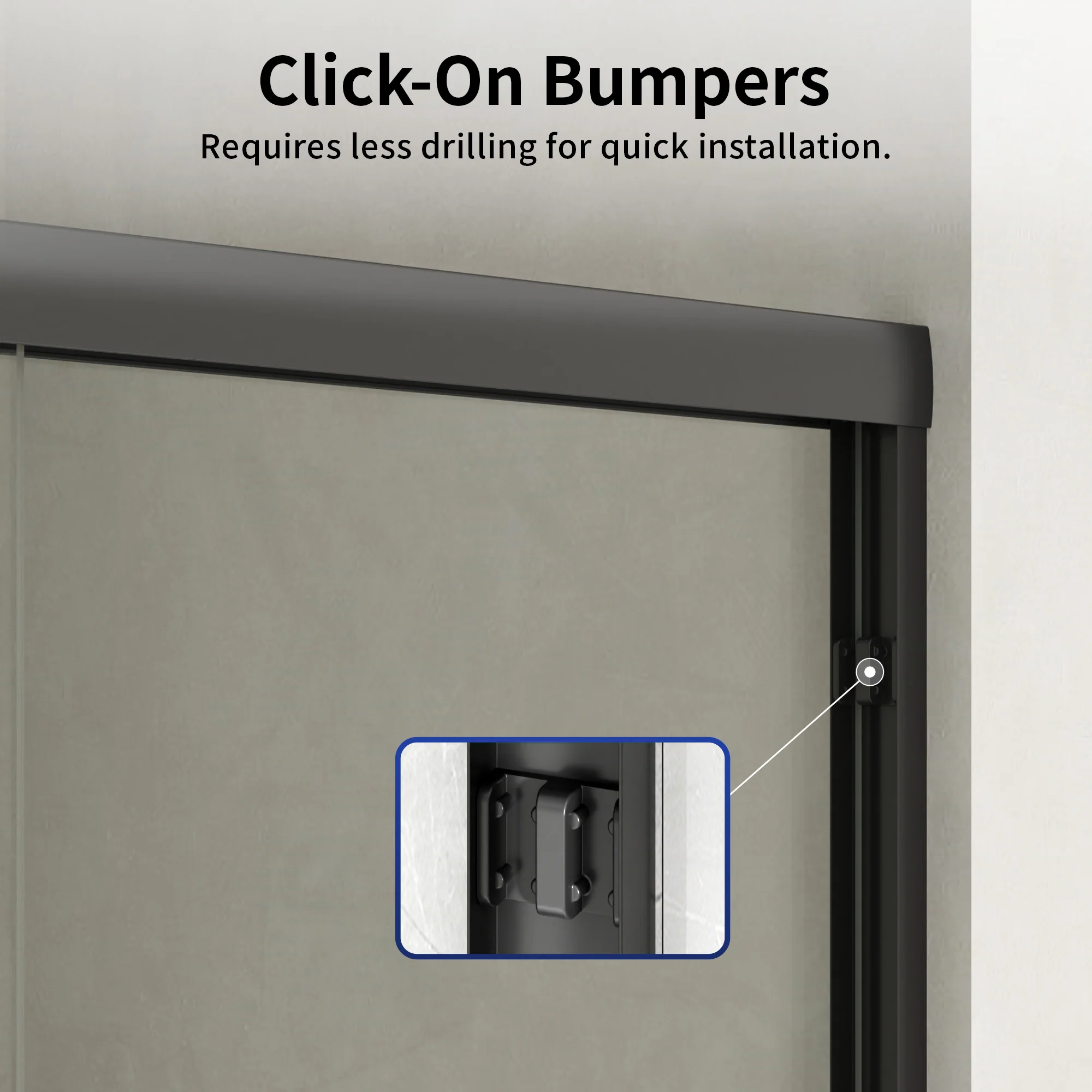 DeerValley 56–60" W x 72" H Double Sliding Shower Door for Walk-In Showers, Framed Bypass Door with Easy-Clean 1/4" (6mm) Tempered Glass, Durable Aluminum Frame, Matte Black - Image 9