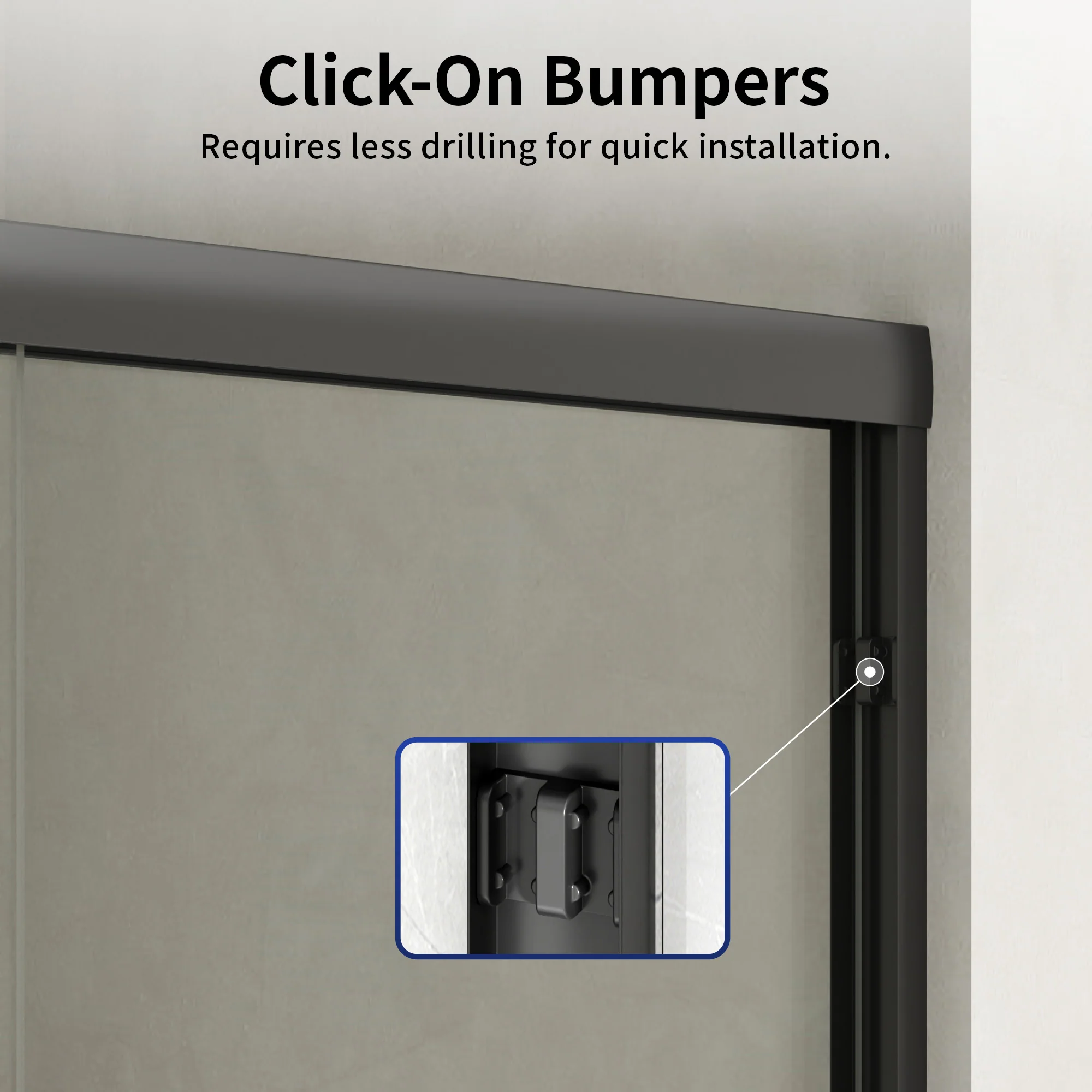 DeerValley 44"-48" W x 72" H Double Sliding Shower Door for Walk-In Showers, Framed Bypass Door with Easy-Clean 1/4" (6mm) Tempered Glass, Durable Aluminum Frame, Matte Black - Image 12