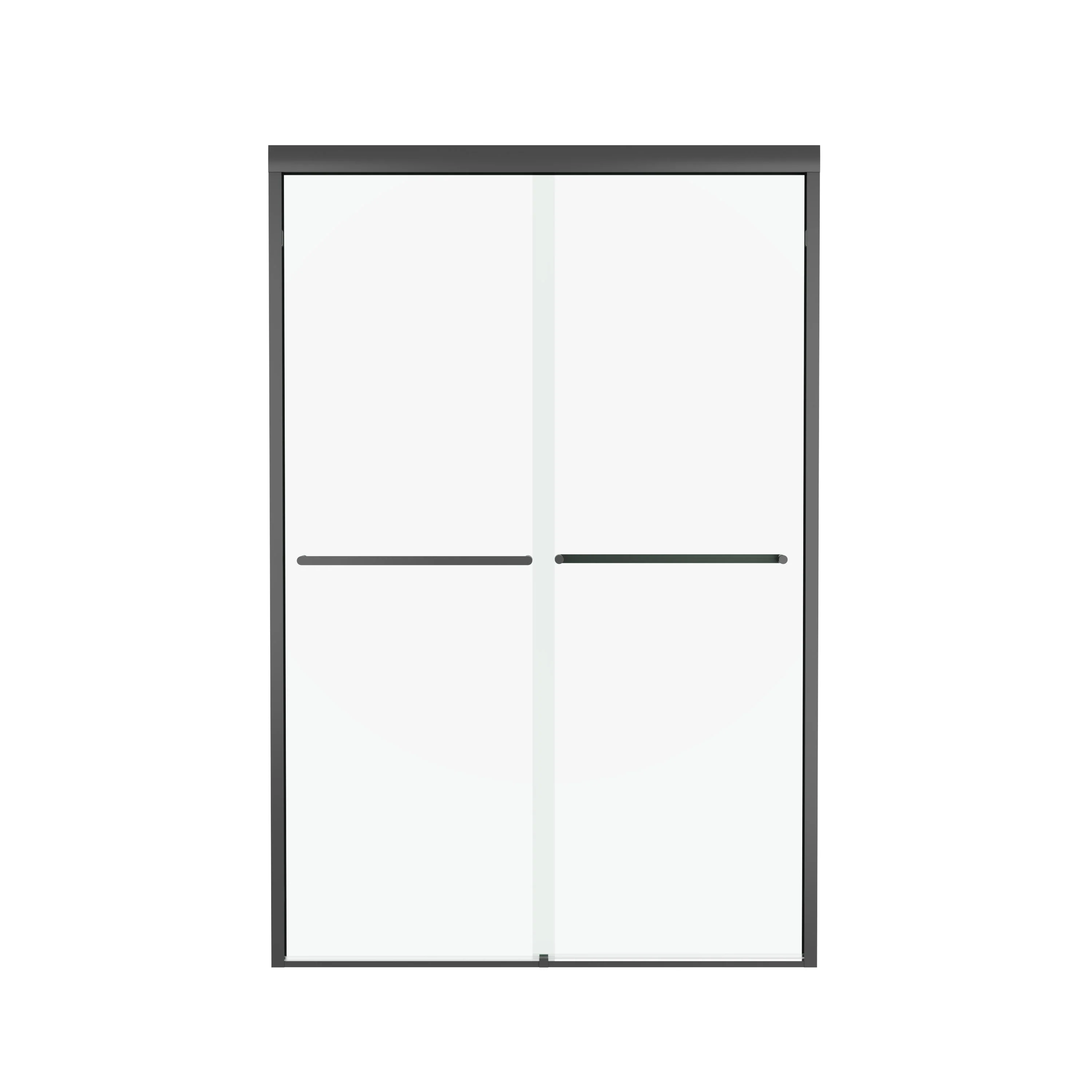 DeerValley 44"-48" W x 72" H Double Sliding Shower Door for Walk-In Showers, Framed Bypass Door with Easy-Clean 1/4" (6mm) Tempered Glass, Durable Aluminum Frame, Matte Black - Image 2