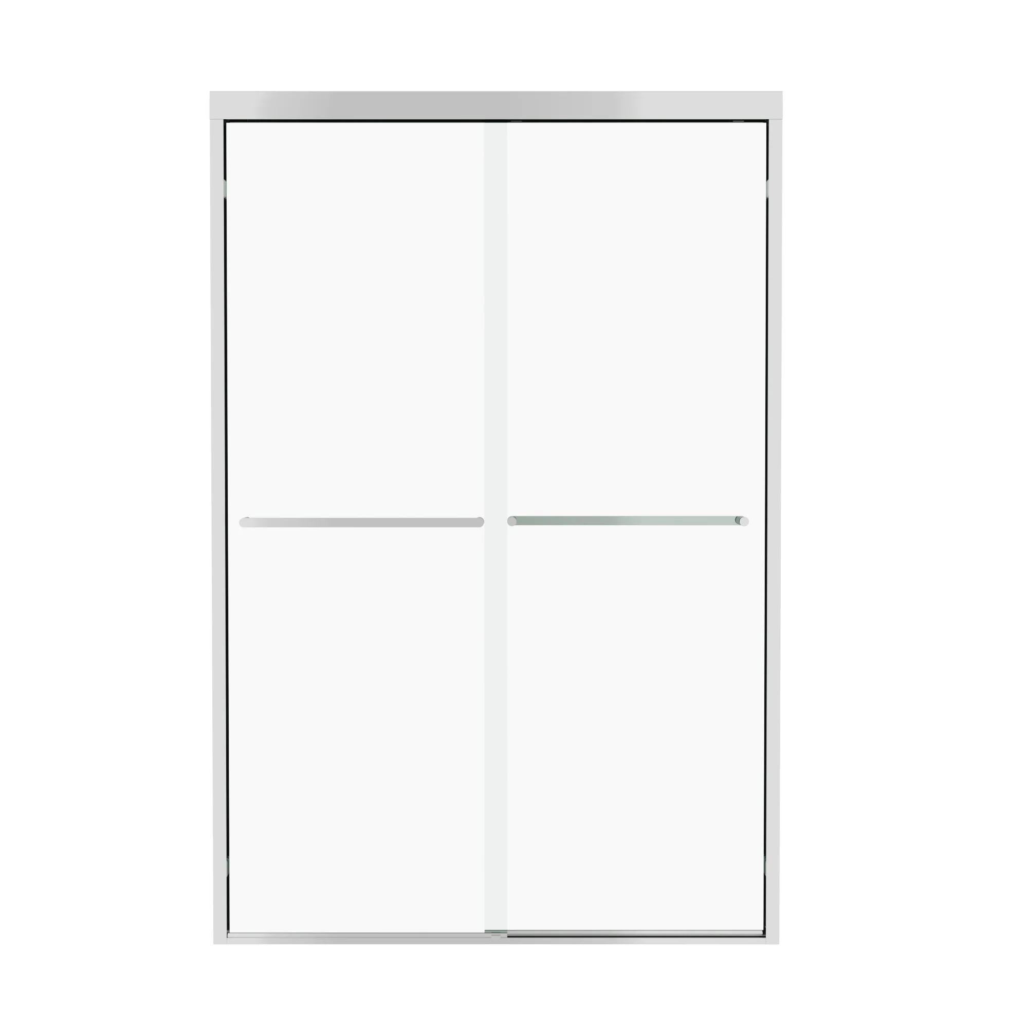 DeerValley 44"-48" W x 72" H Double Sliding Shower Door for Walk-In Showers, Framed Bypass Door with Easy-Clean 1/4" (6mm) Tempered Glass, Durable Aluminum Frame, Matte Black - Image 3
