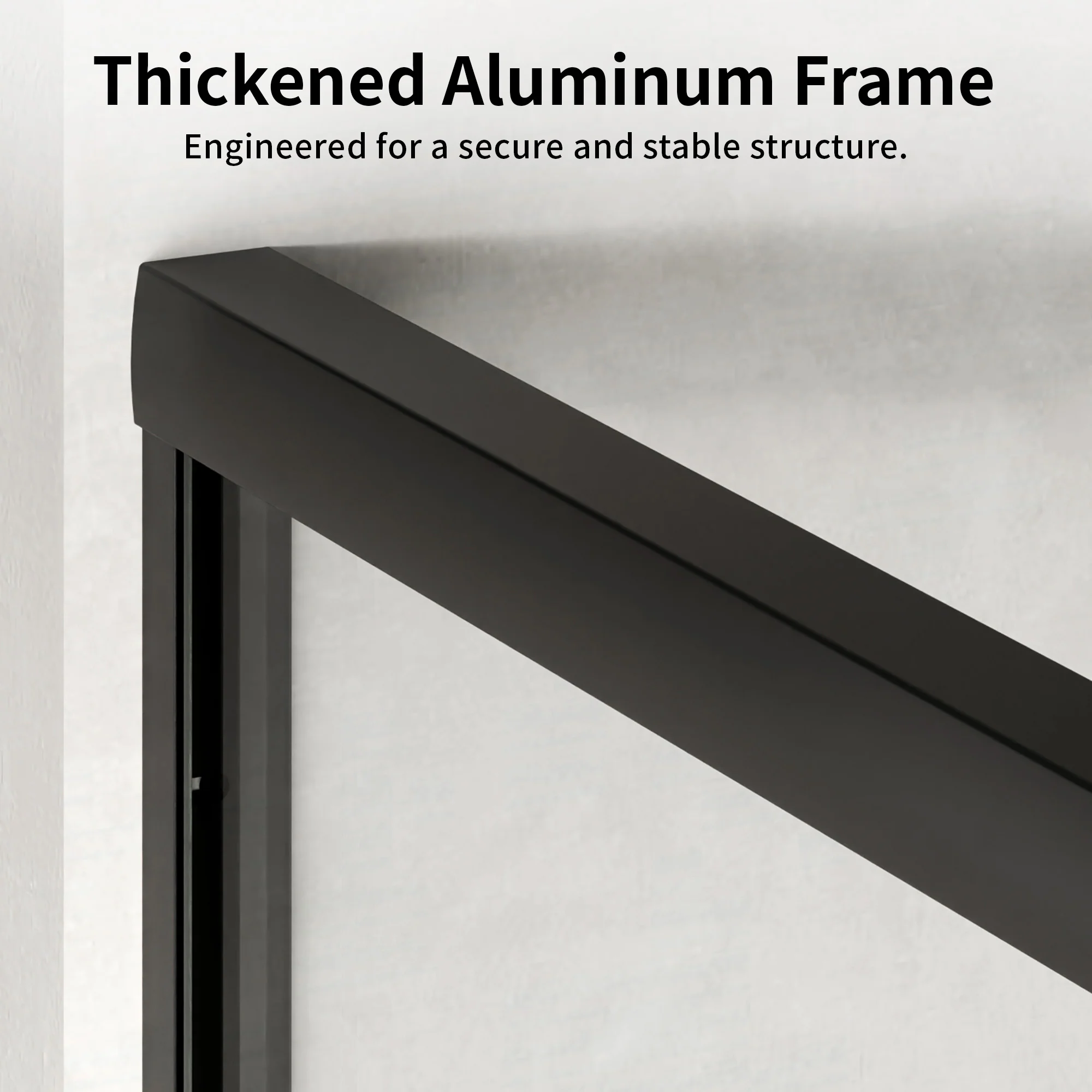 DeerValley 44"-48" W x 72" H Double Sliding Shower Door for Walk-In Showers, Framed Bypass Door with Easy-Clean 1/4" (6mm) Tempered Glass, Durable Aluminum Frame, Matte Black - Image 7