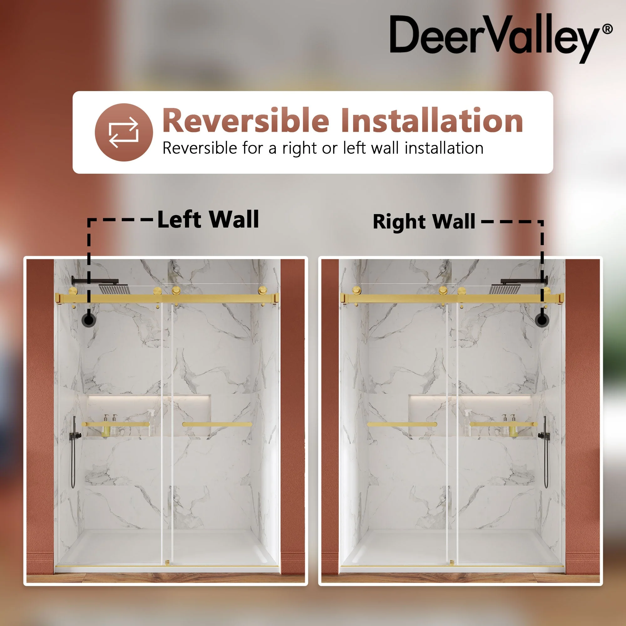CONCORD 60"x 76" Shower Enclosure Double Sliding Frameless - Image 9