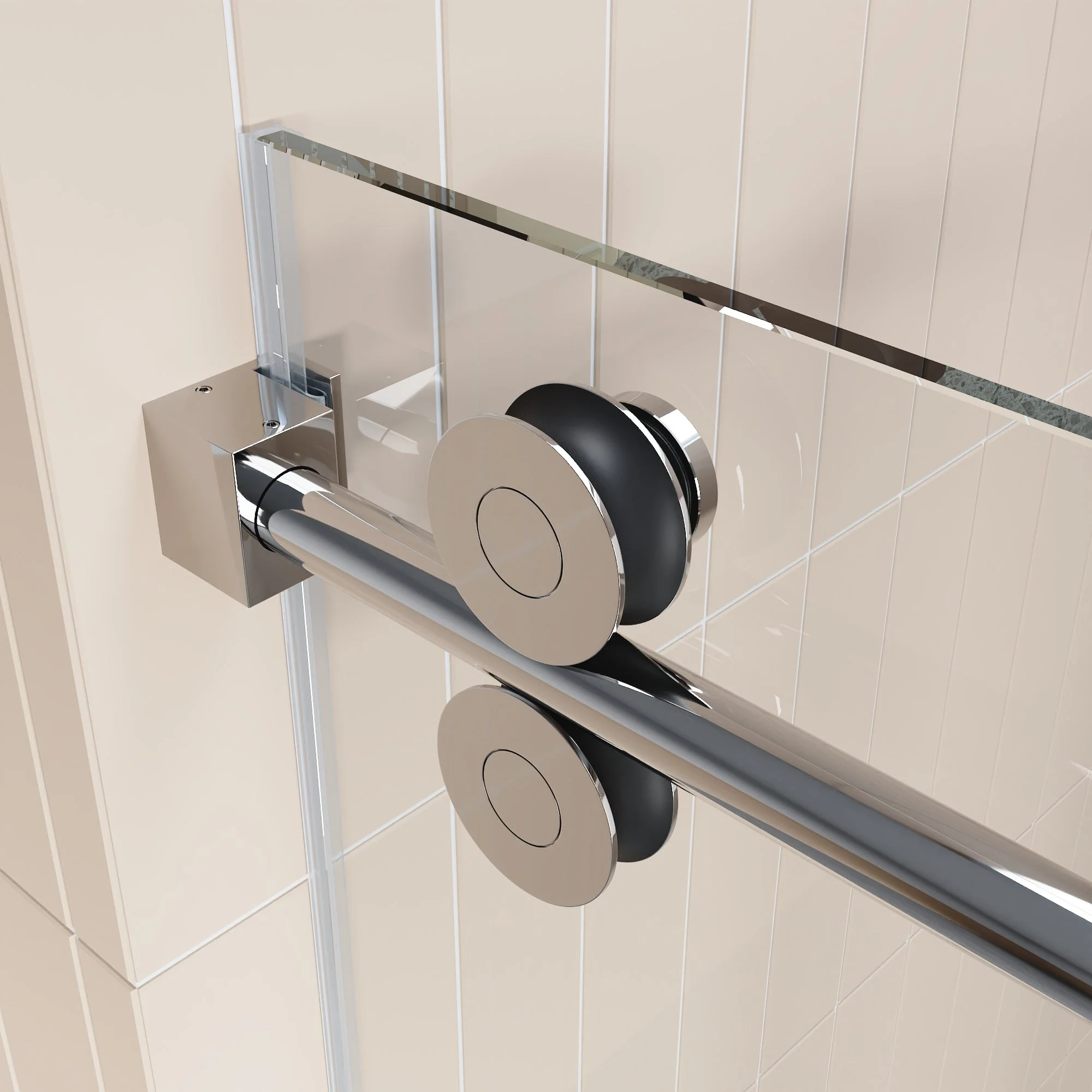 CONCORD 60"x 76" Shower Enclosure Single Sliding Frameless - Image 14