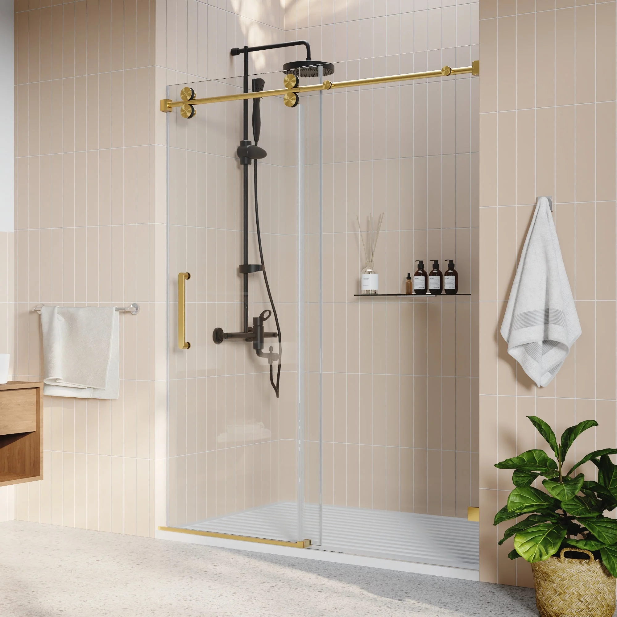 CONCORD 60"x 76" Shower Enclosure Single Sliding Frameless - Image 19