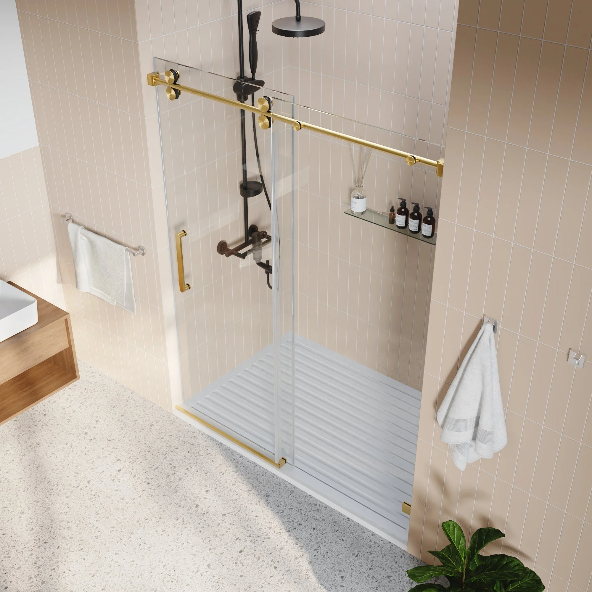 CONCORD 60"x 76" Shower Enclosure Single Sliding Frameless - Image 20