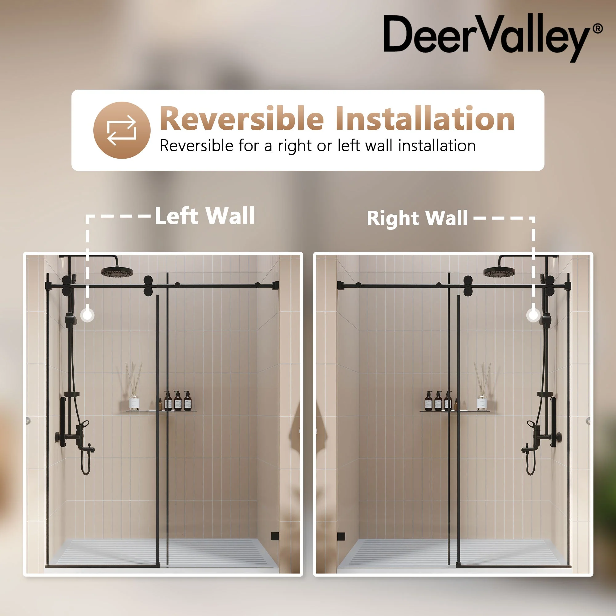 CONCORD 60"x 76" Shower Enclosure Single Sliding Frameless - Image 8