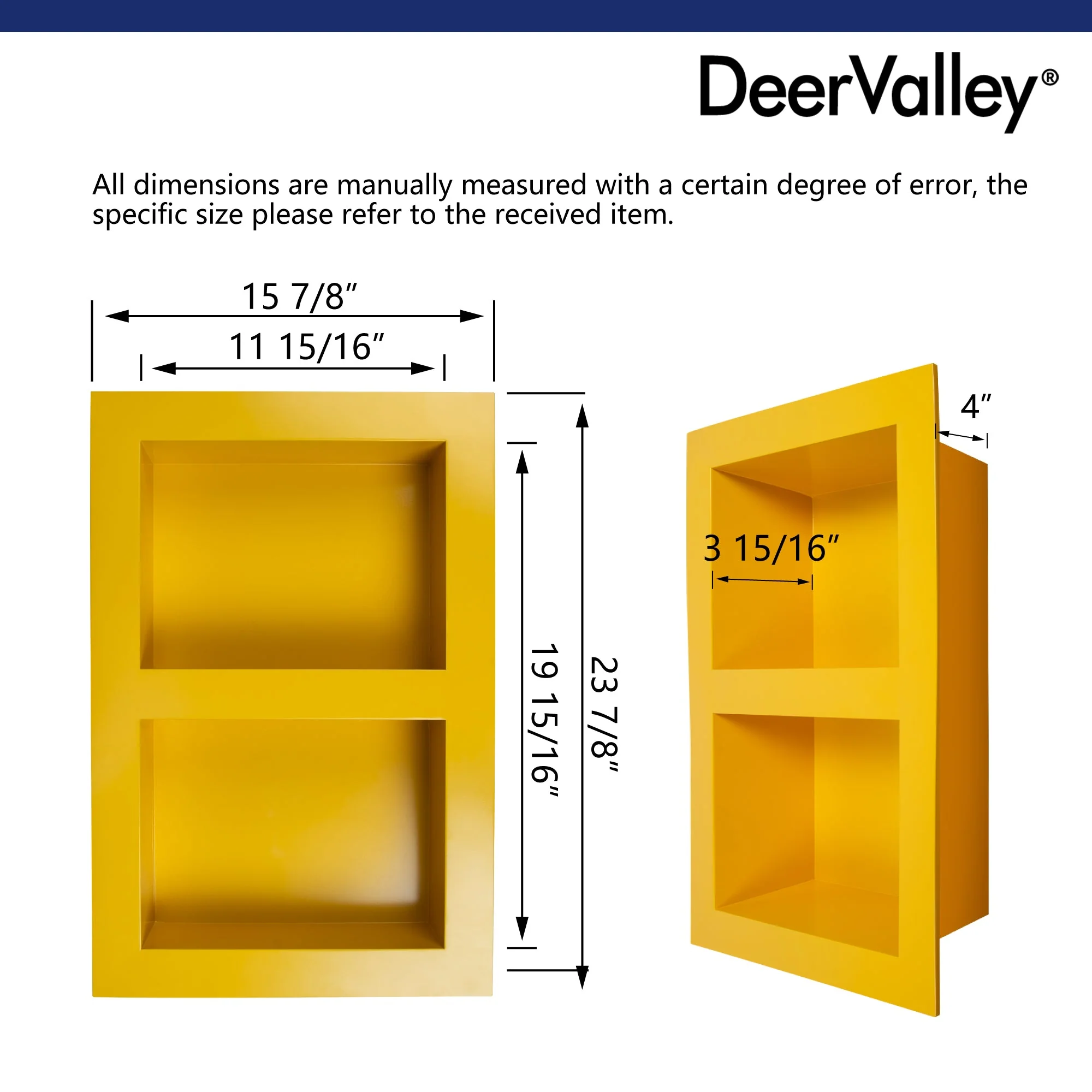 15.86" W X 23.86" H Rectangular Double Layer Shower Niche, Space-Saving - Image 7