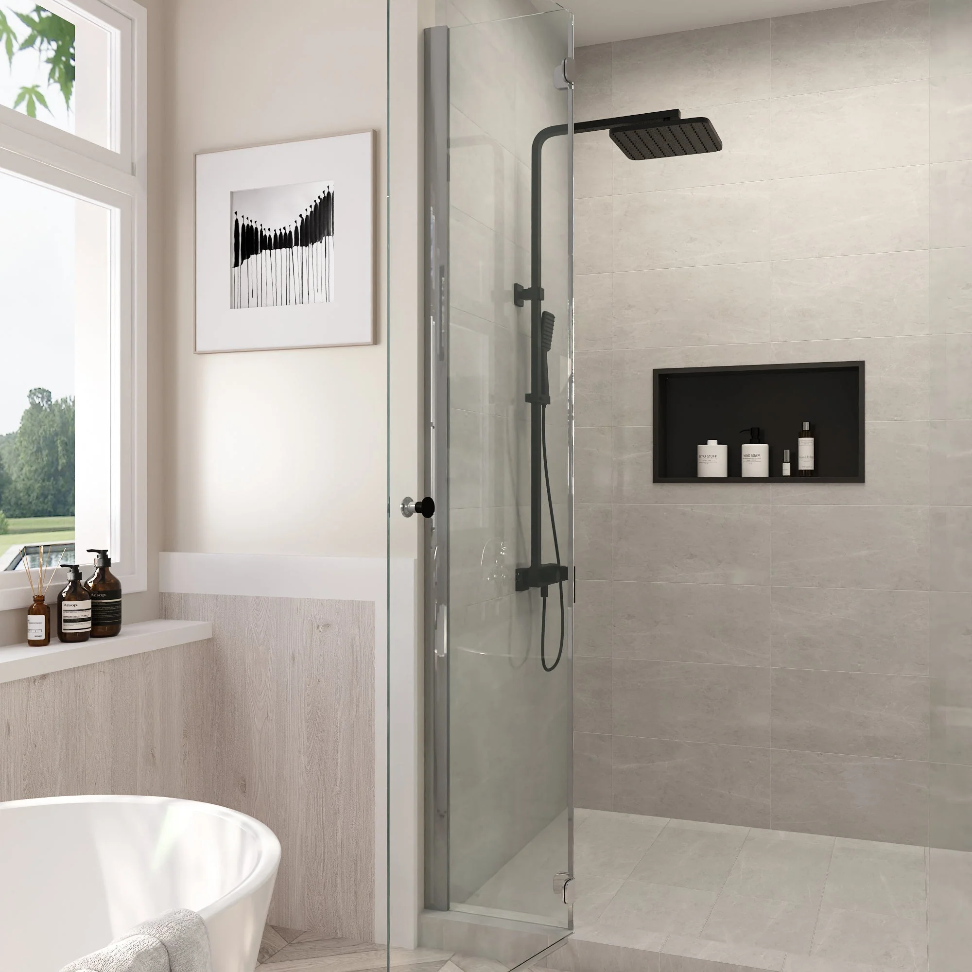 25.26" W X 14.44" H Rectangular Single Layer Shower Niche, Space-Saving - Image 7