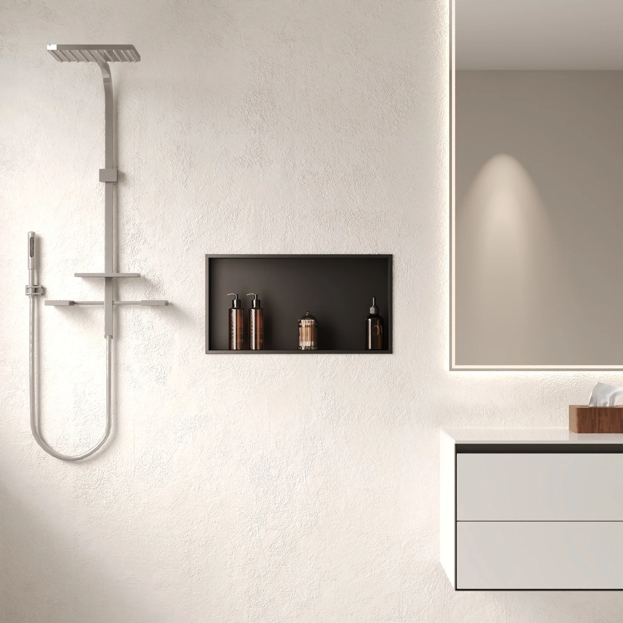 DeerValley DV-1SN0341B/W/S Shower Niches White 12x24 Recessed Sloped - Image 2
