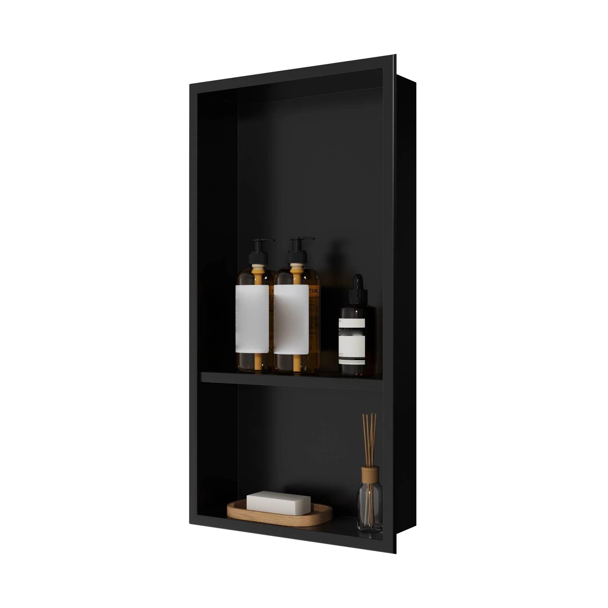 DeerValley DV-1SN0343B Shower Niches Matte Black Dual-Level 12x24 - Image 13
