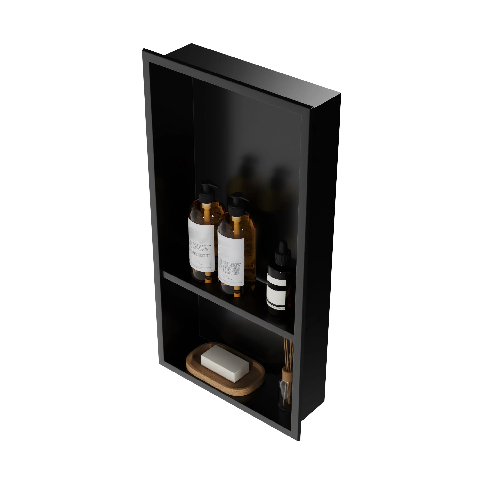 DeerValley DV-1SN0343B Shower Niches Matte Black Dual-Level 12x24 - Image 14