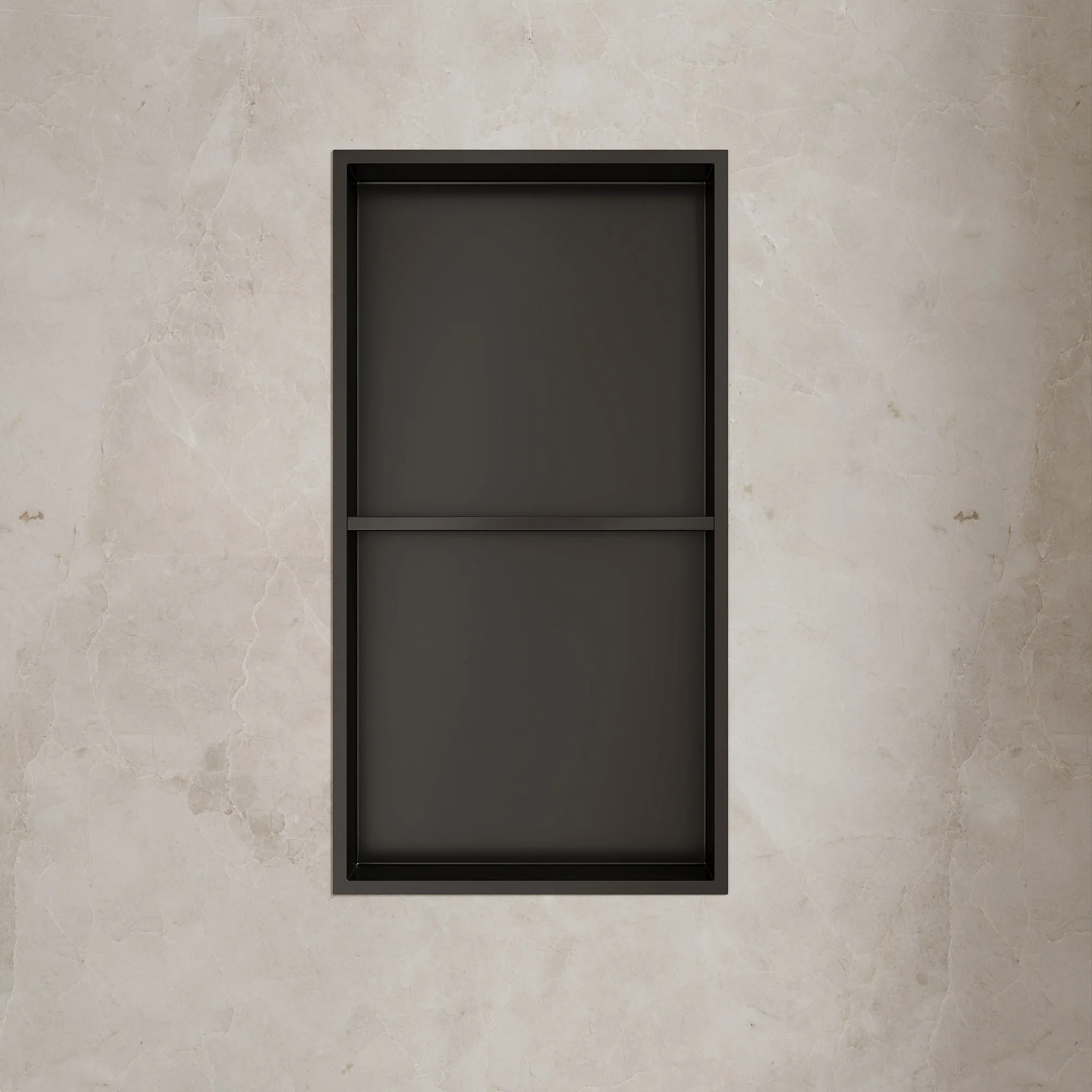DeerValley DV-1SN0343B Shower Niches Matte Black Dual-Level 12x24 - Image 4