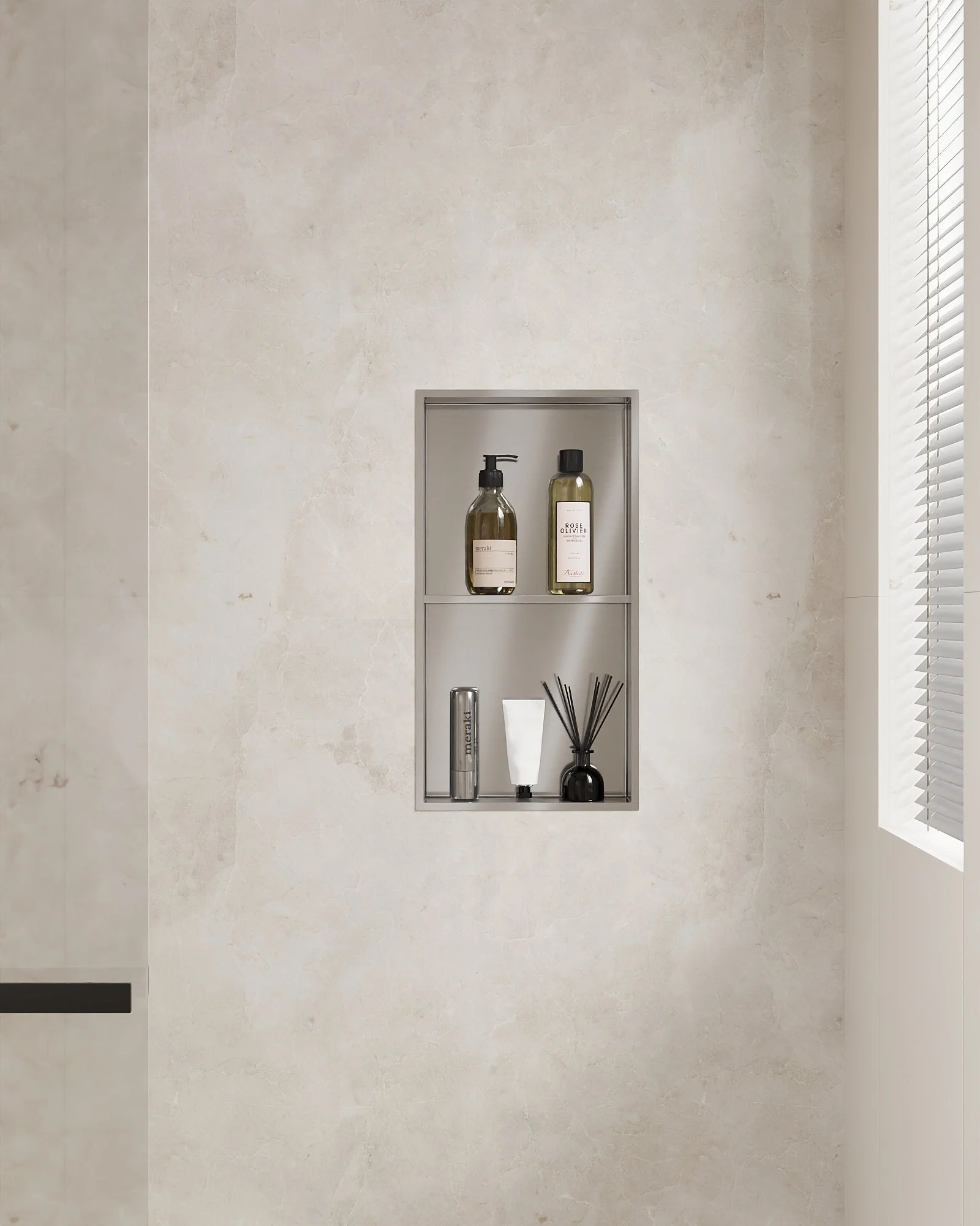 DeerValley DV-1SN0343B Shower Niches Matte Black Dual-Level 12x24 - Image 7