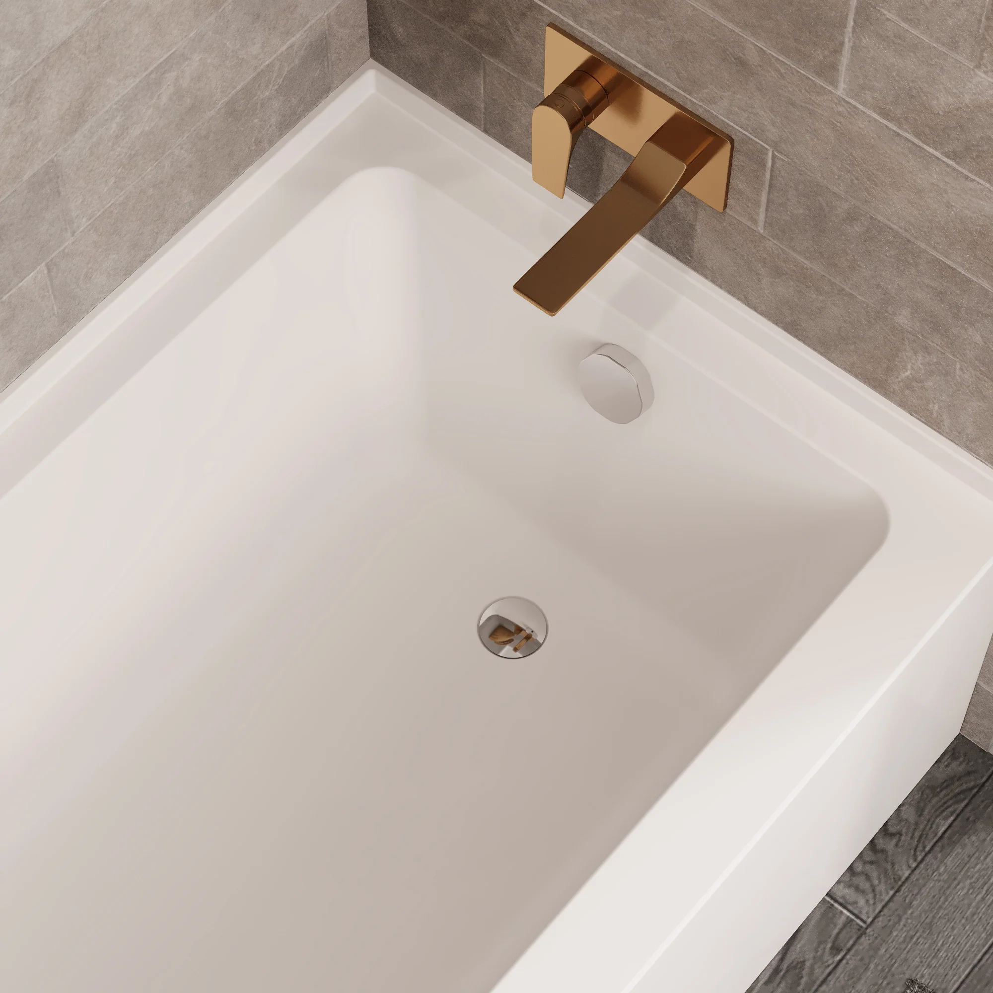 Liberty DeerValley Acrylic Drop In Bathtub,Alcove Bath with Integral Apron,Bathtubs & Soaking Tub with Left Hand Drain (60"x30") White - Image 10