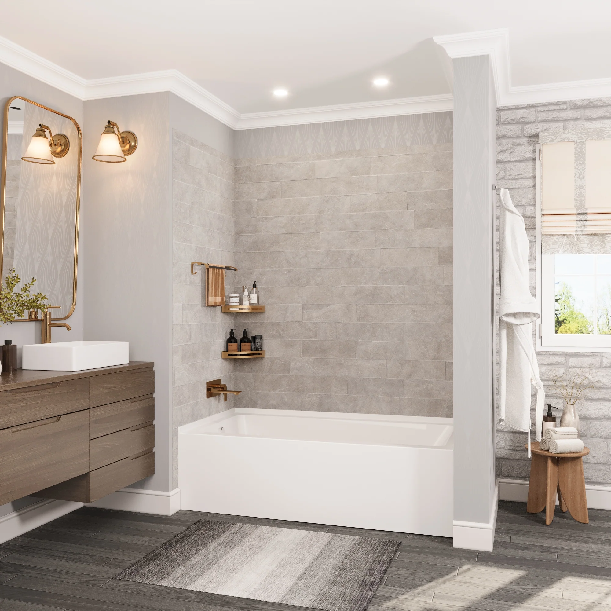 Liberty DeerValley Acrylic Drop In Bathtub,Alcove Bath with Integral Apron,Bathtubs & Soaking Tub with Left Hand Drain (60"x30") White - Image 6