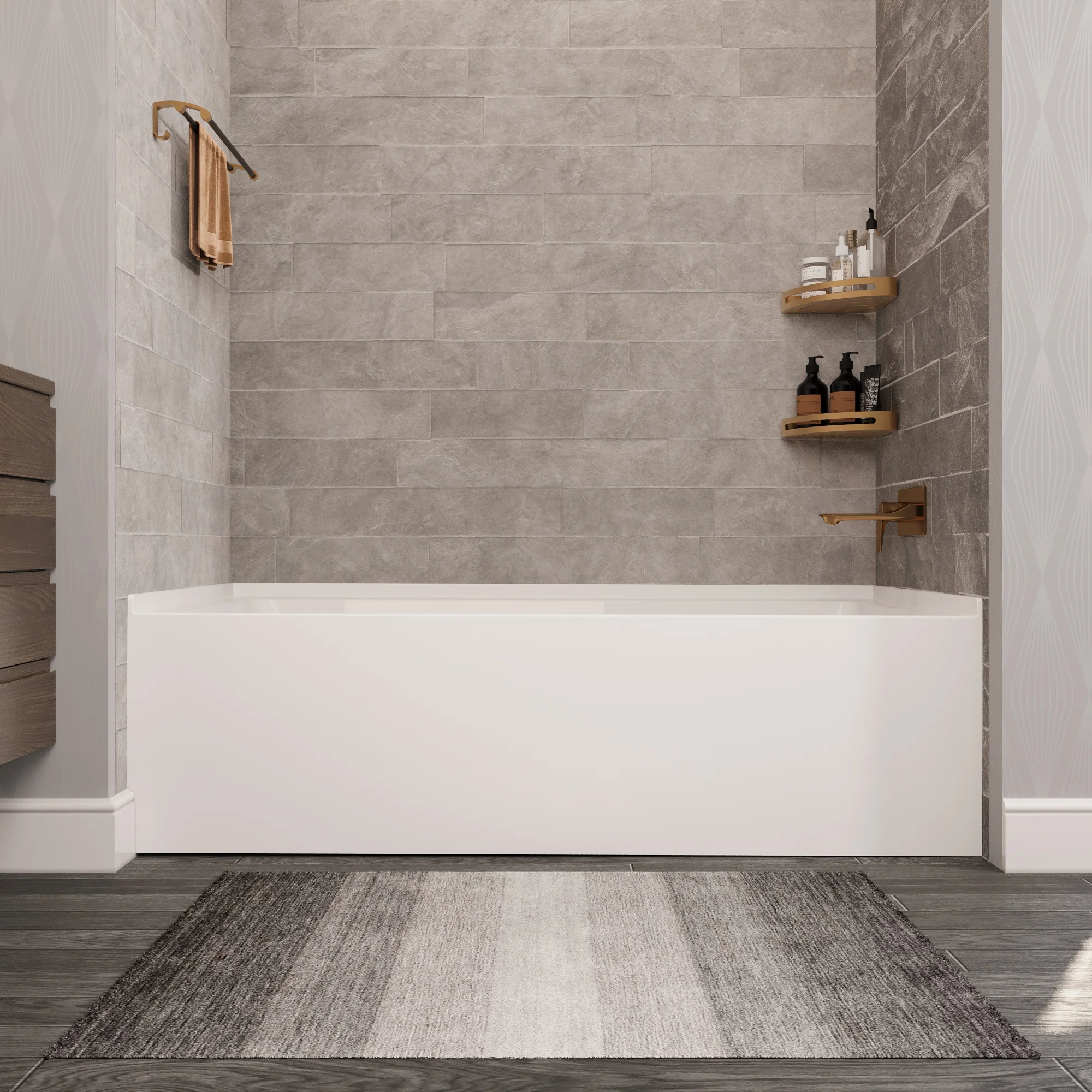 Liberty DeerValley Acrylic Drop In Bathtub,Alcove Bath with Integral Apron,Bathtubs & Soaking Tub with Left Hand Drain (60"x30") White - Image 9