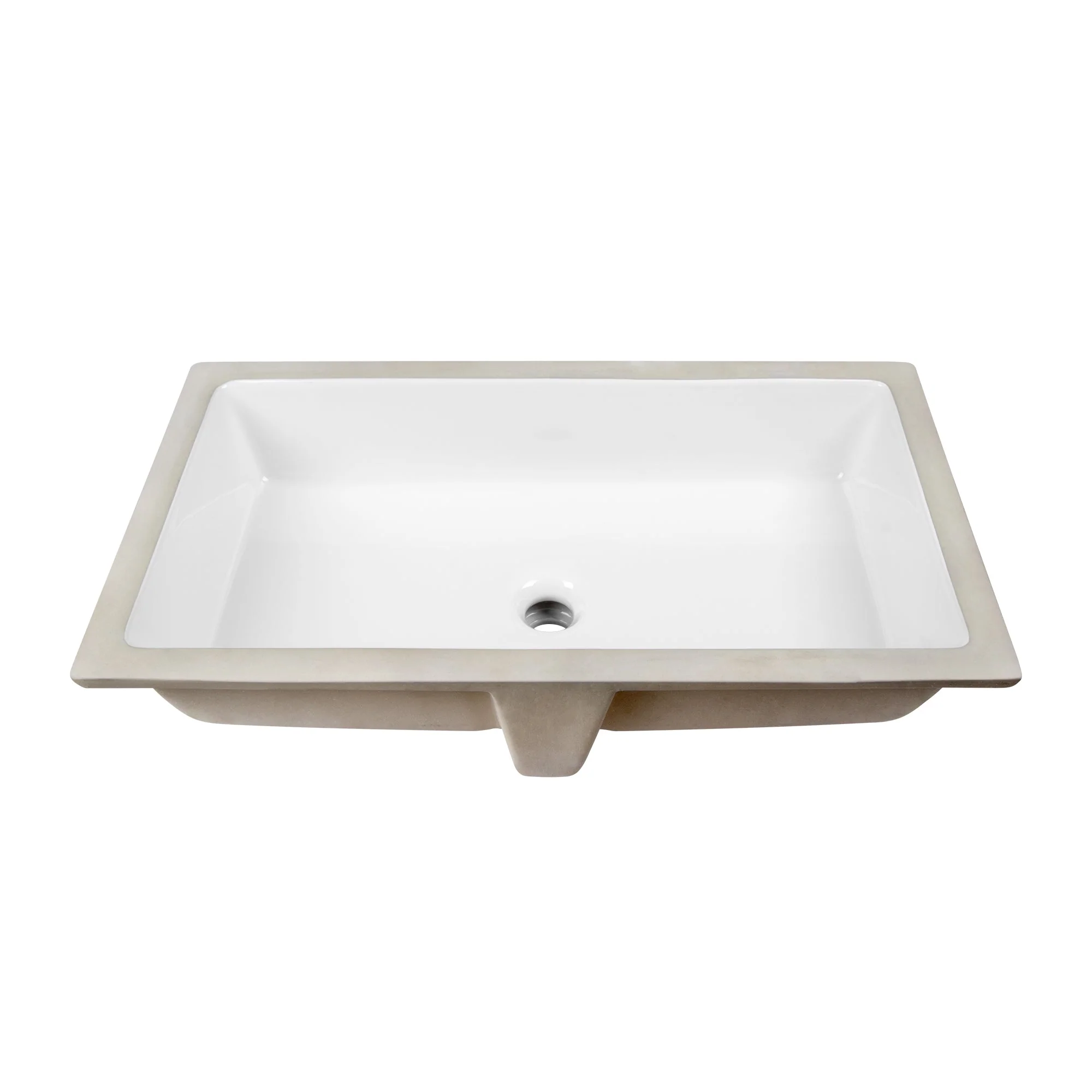 27.5" x 16" Rectangular Undermount Bathroom Sink, Overflow Hole - Image 2