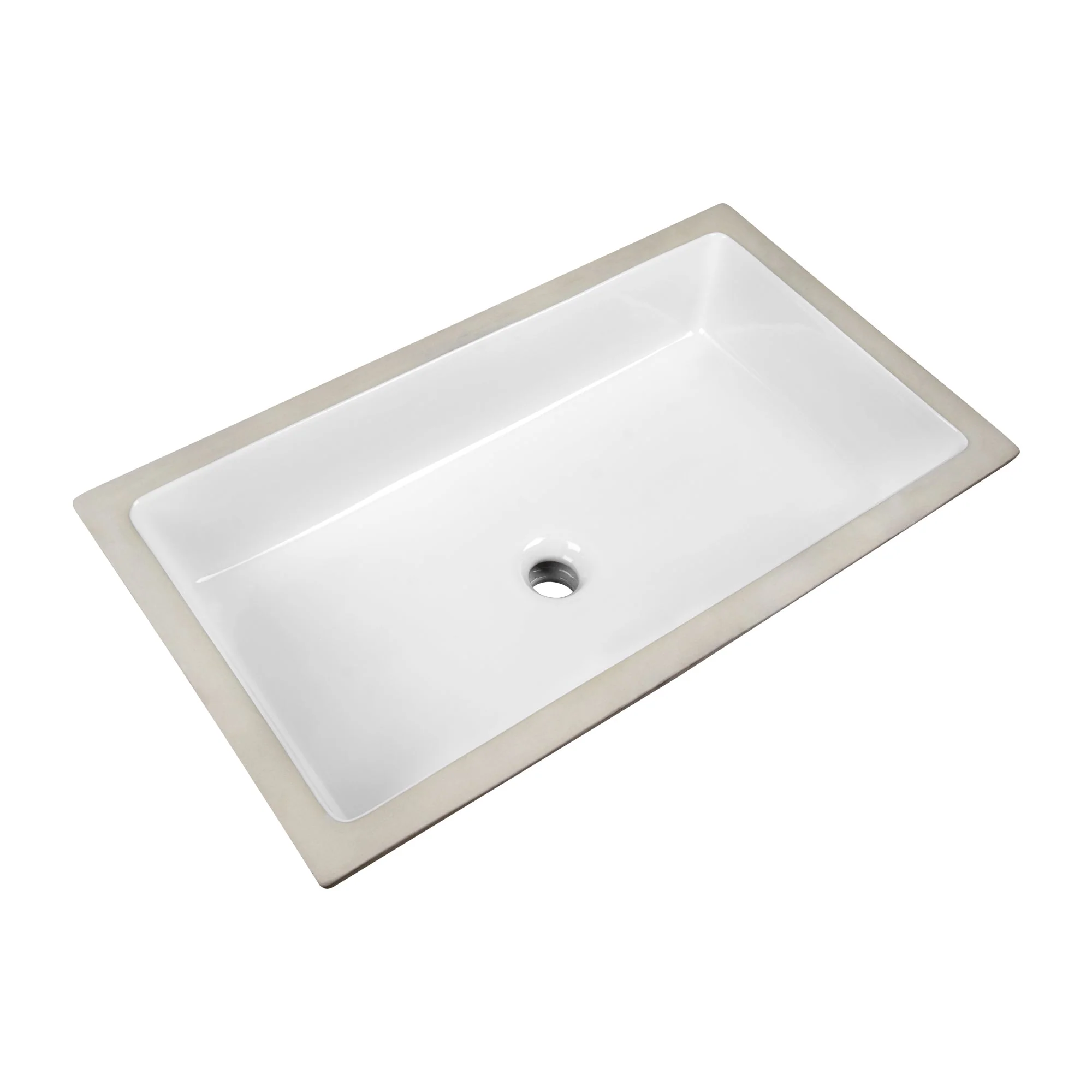 27.5" x 16" Rectangular Undermount Bathroom Sink, Overflow Hole - Image 4