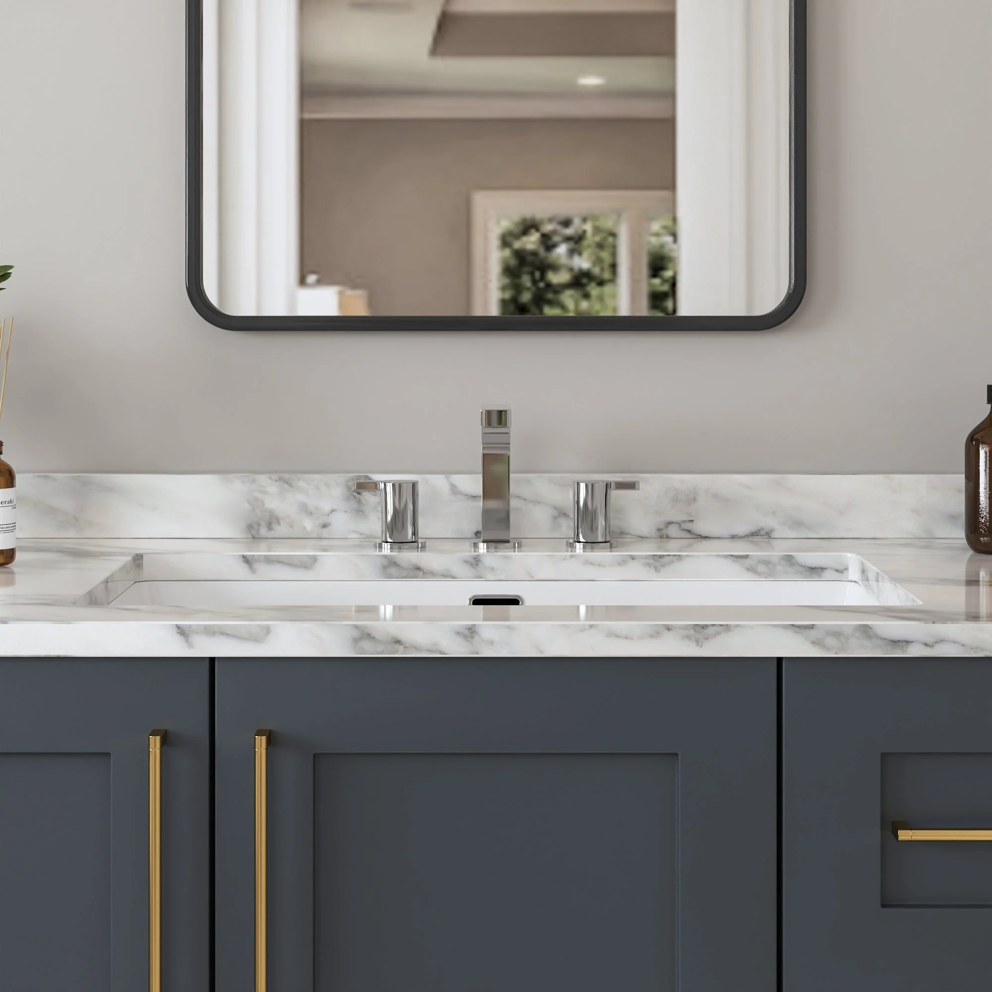 27.5" x 16" Rectangular Undermount Bathroom Sink, Overflow Hole - Image 6