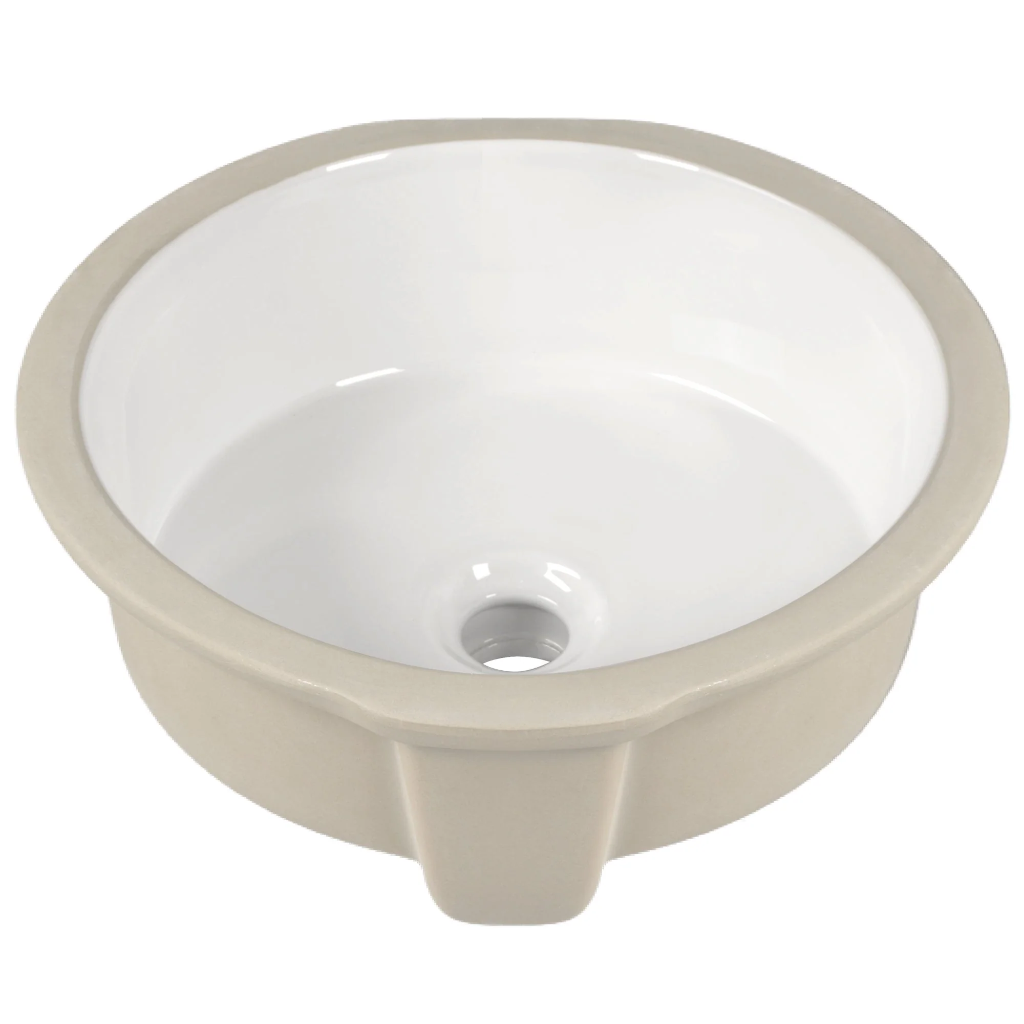 16.14"x15.95"  Round Undermount Bathroom Sink, Overflow Hole - Image 8