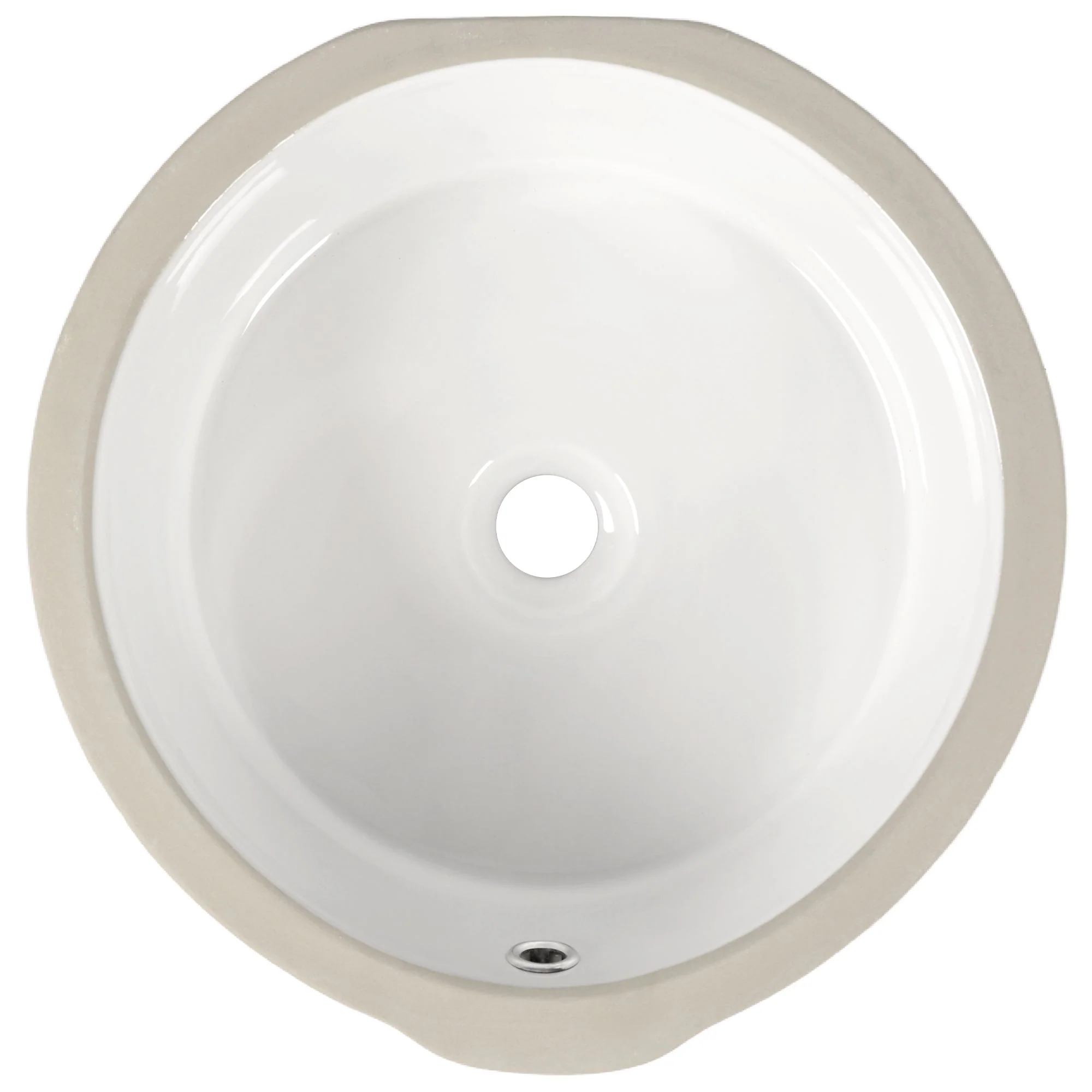 16.14"x15.95"  Round Undermount Bathroom Sink, Overflow Hole - Image 9