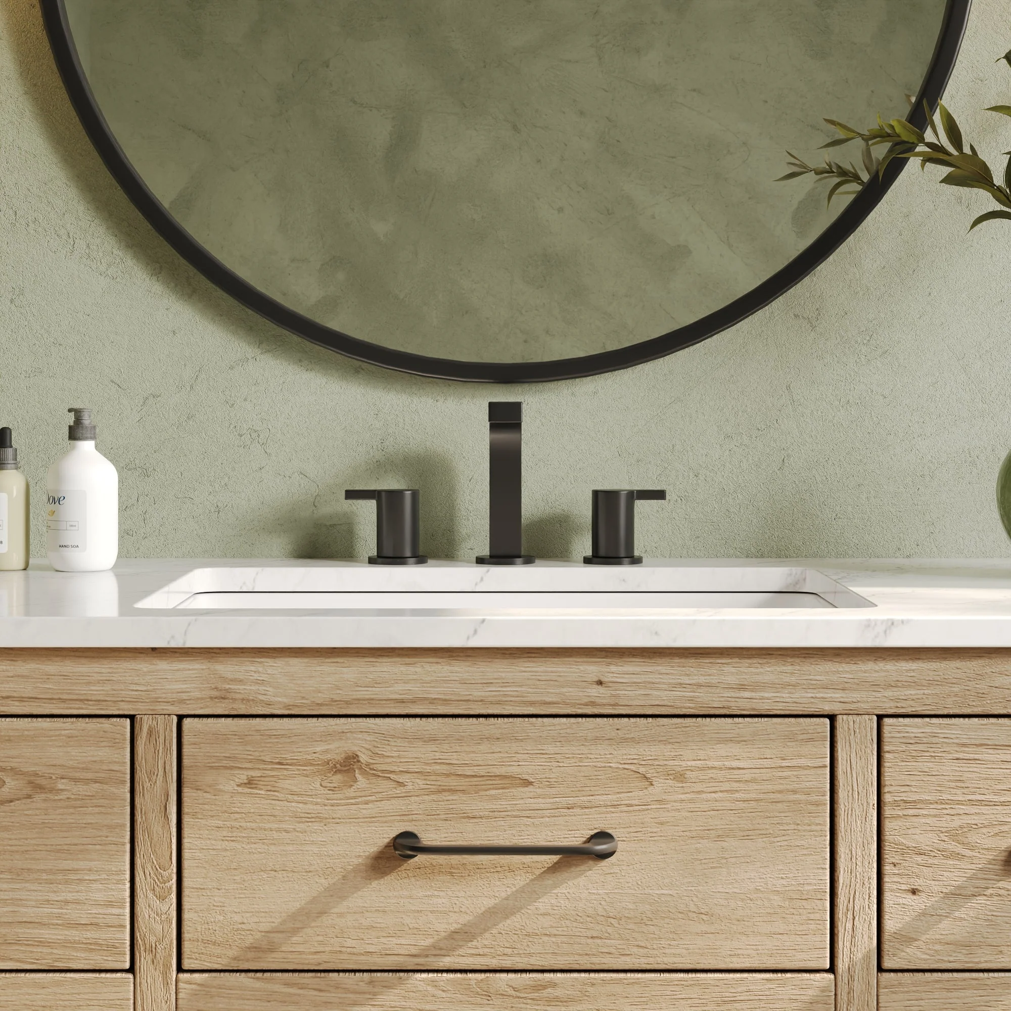 DeerValley DV-1U0208 Undermount Bathroom Sinks, Modern Rectangular Ceramic, Overflow & Standard Drain - Image 5
