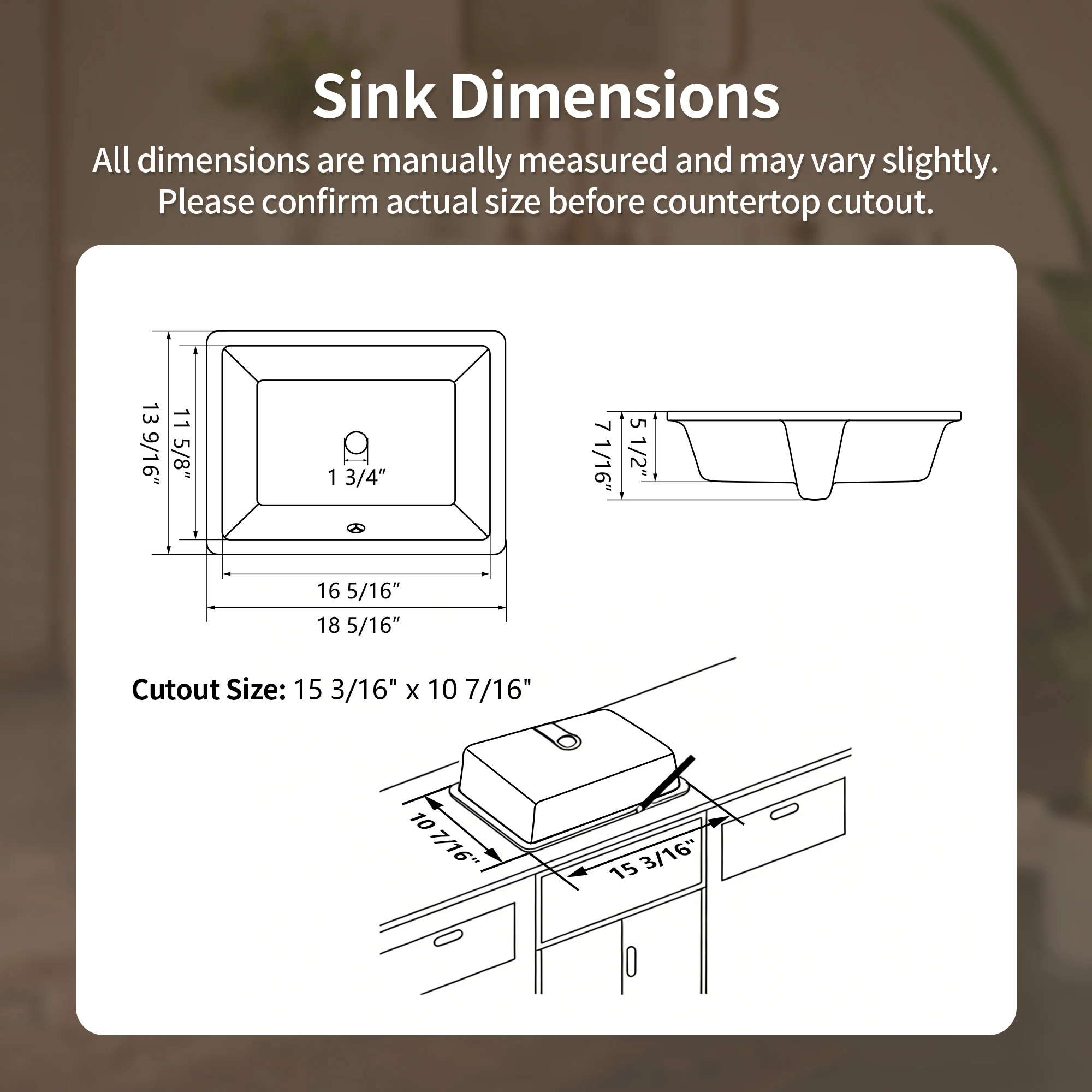 DeerValley DV-1U0477 18 x 13.5 Inch Undermount Bathroom Sink, White Ceramic Under Counter Bathroom Sinks, Modern Lavatory Vanity Bath Wash Bowl Basin with Overflow - Image 12