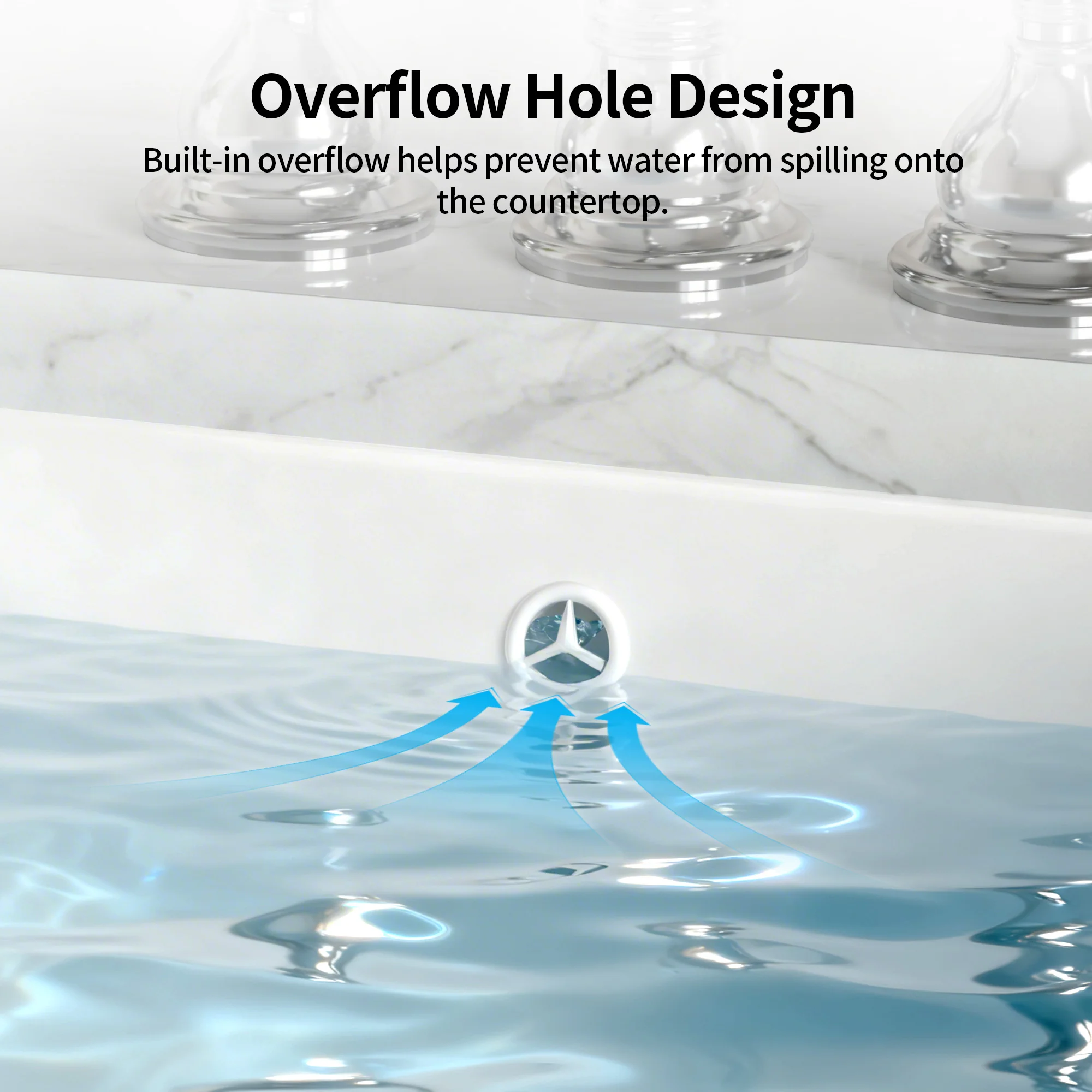DeerValley DV-1U0477 18 x 13.5 Inch Undermount Bathroom Sink, White Ceramic Under Counter Bathroom Sinks, Modern Lavatory Vanity Bath Wash Bowl Basin with Overflow - Image 3