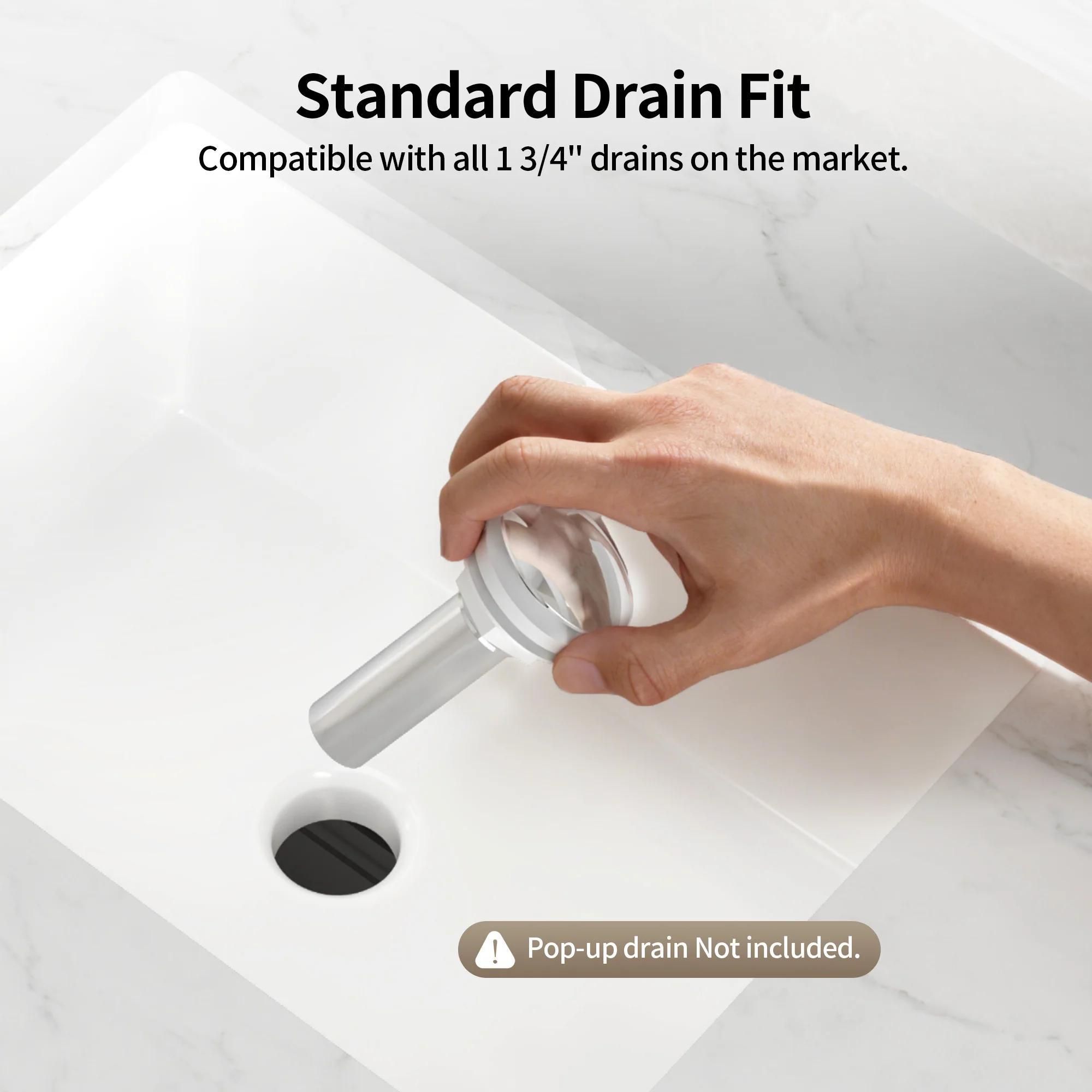 DeerValley DV-1U0477 18 x 13.5 Inch Undermount Bathroom Sink, White Ceramic Under Counter Bathroom Sinks, Modern Lavatory Vanity Bath Wash Bowl Basin with Overflow - Image 6