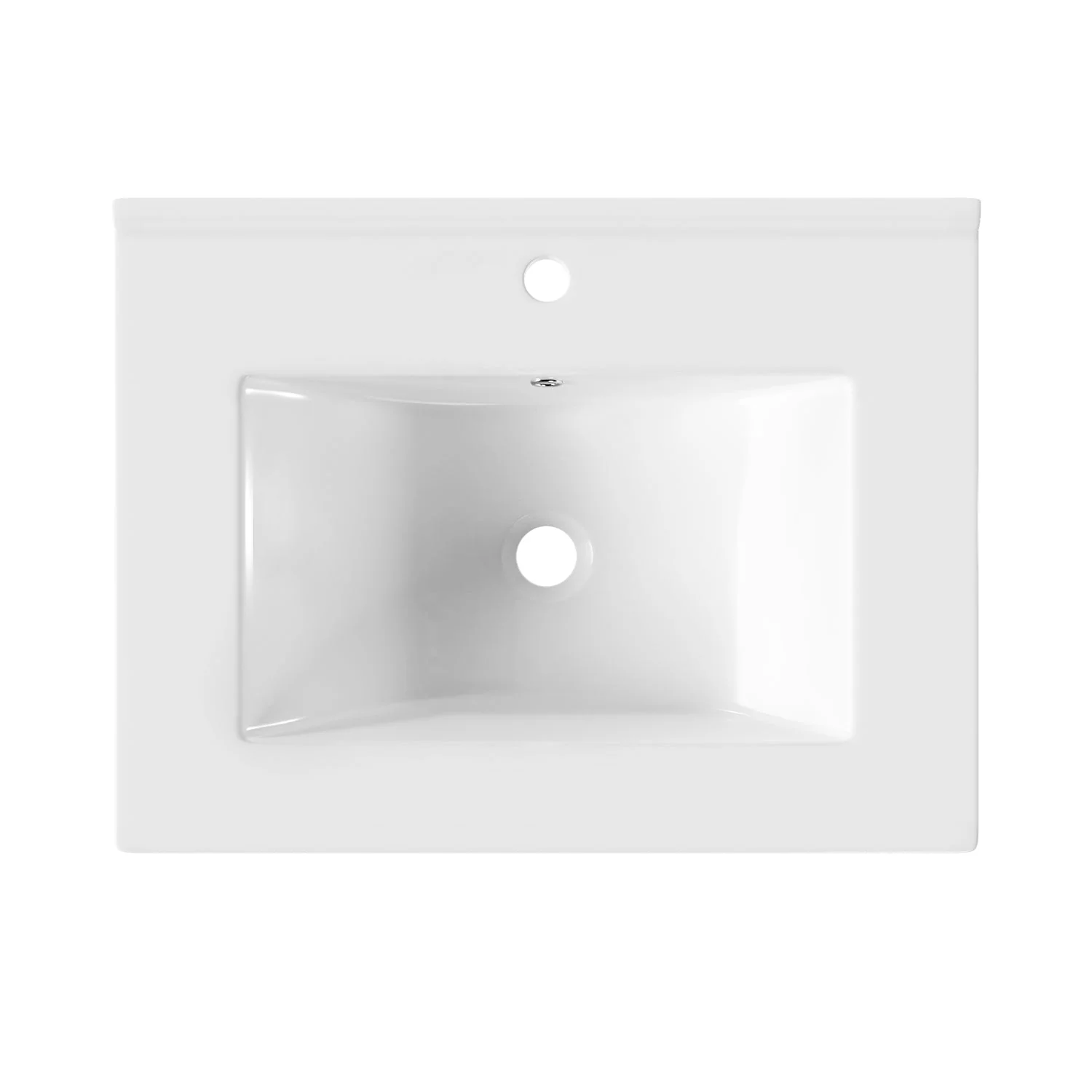 24" Rectangular Vanity Top Sink, Single Faucet Hole - Image 6